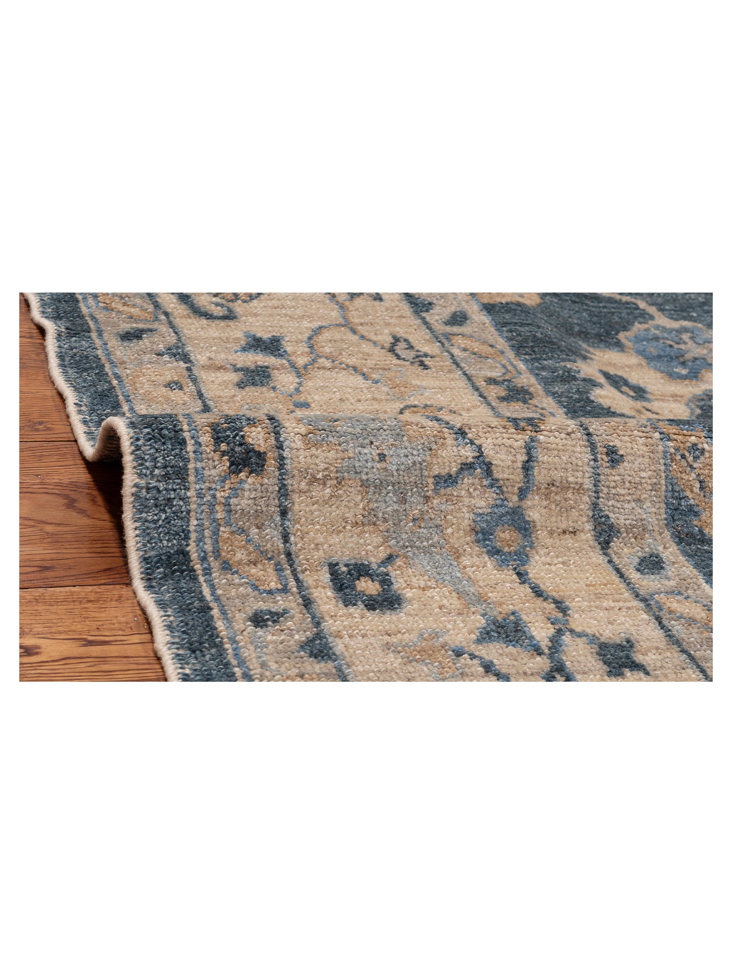 Angora Oushak 153529 Blue Ivory 8.3x10.6 Hand Knotted Rug