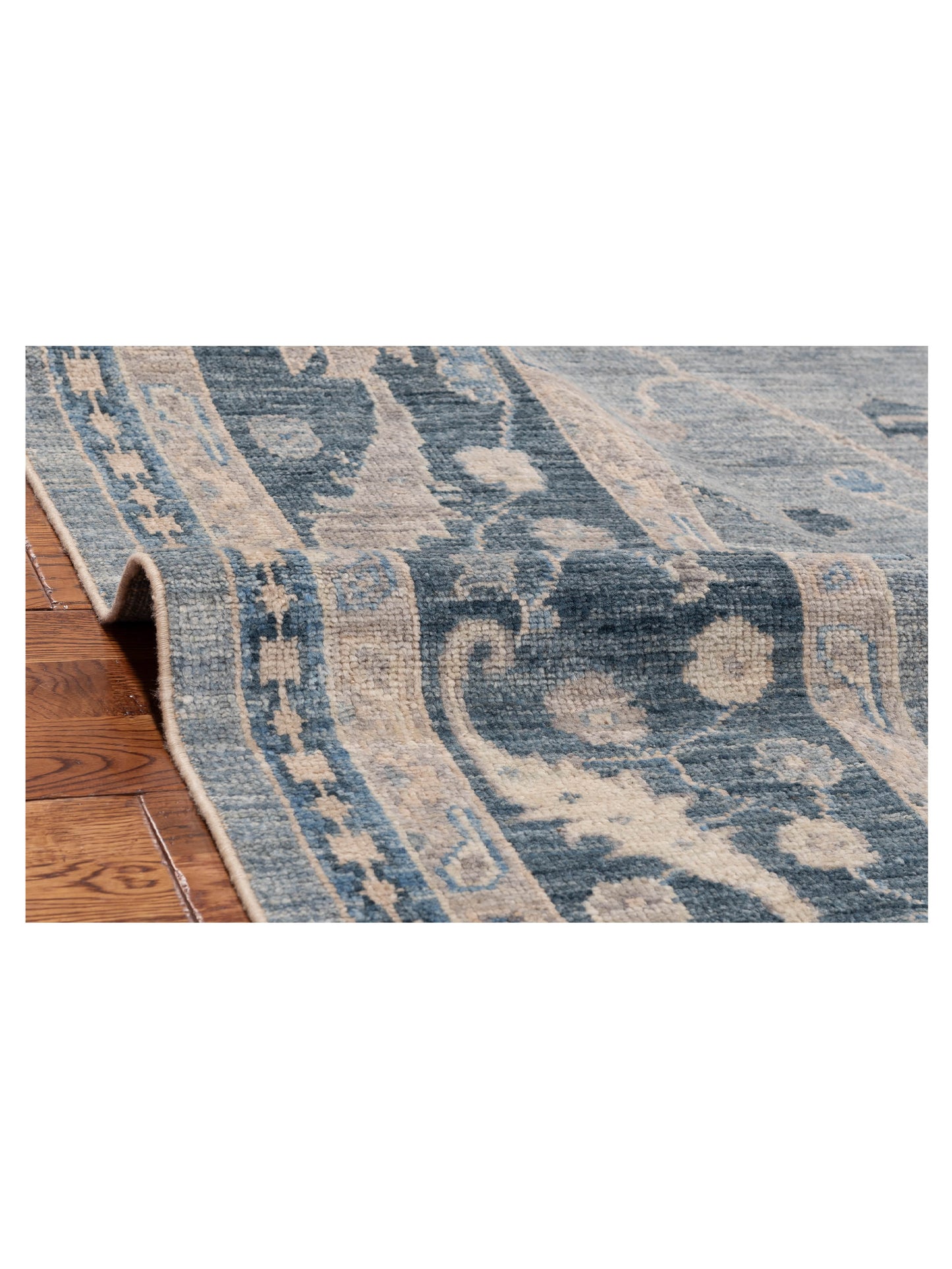 Angora Oushak 153532 Blue Blue 9.6x10.8 Hand Knotted Rug