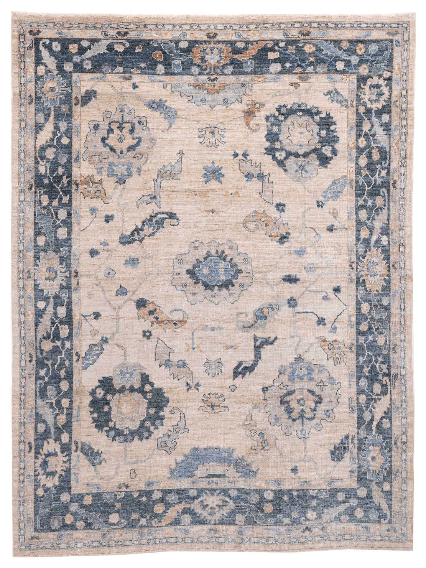 Anadol Angora Oushak Ivory Blue Traditional