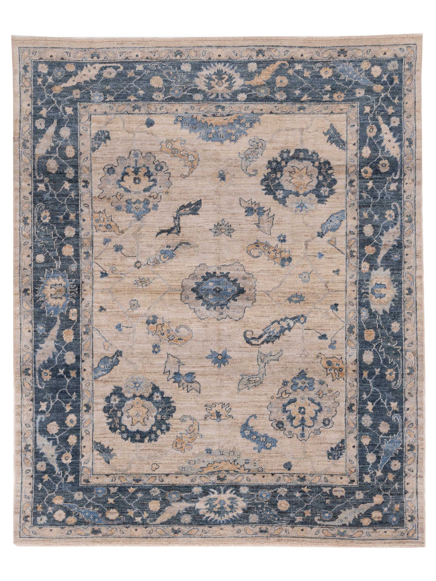 Anadol Angora Oushak Ivory Blue Traditional