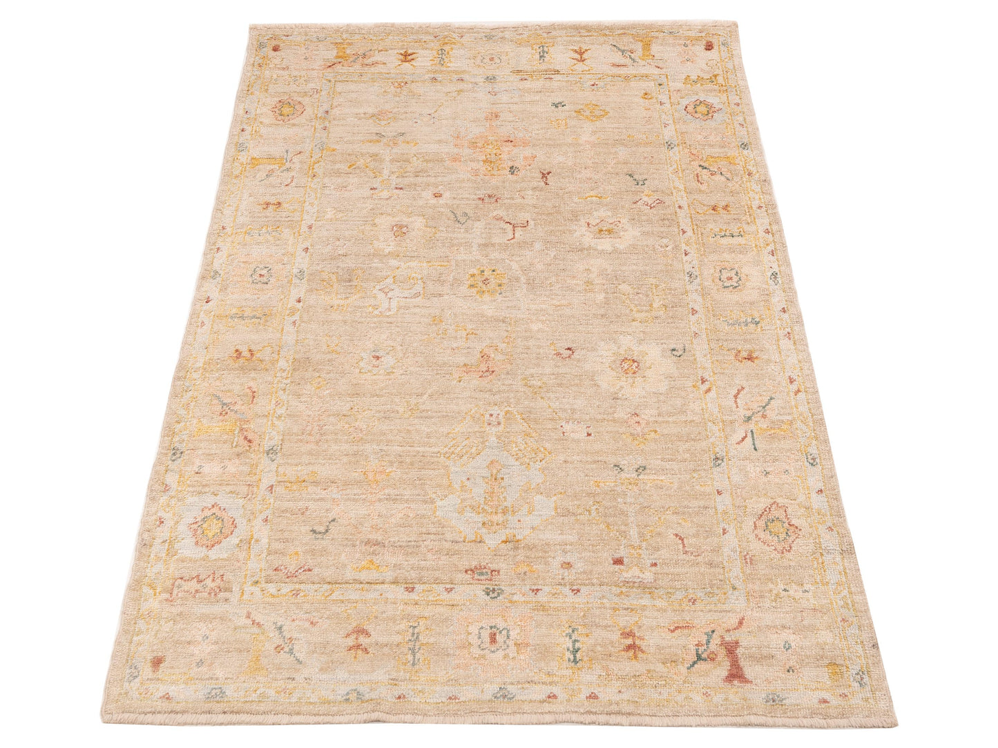 Angora Oushak 153540 Cream Cream 5.1x8.2 Hand Knotted Rug