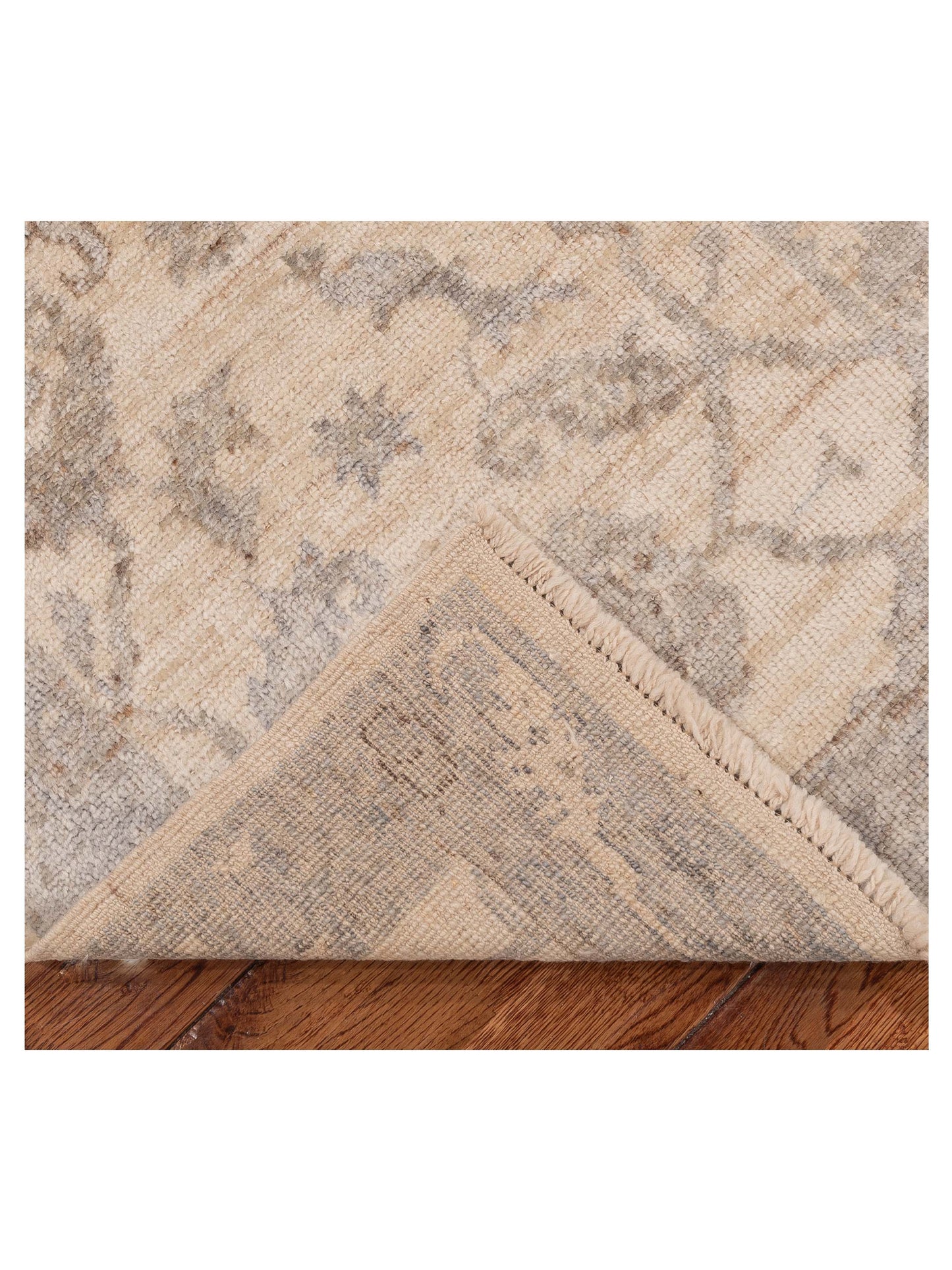Angora Oushak 153550 Ivory Gray 2.6x9.2 Hand Knotted Rug
