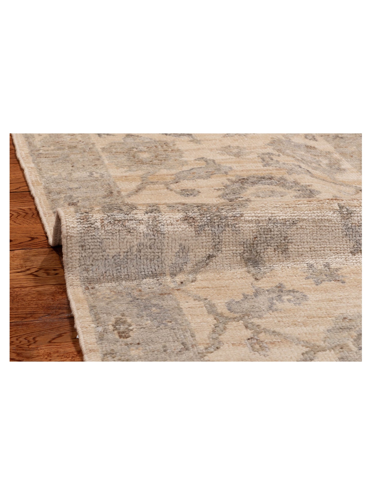Angora Oushak 153550 Ivory Gray 2.6x9.2 Hand Knotted Rug