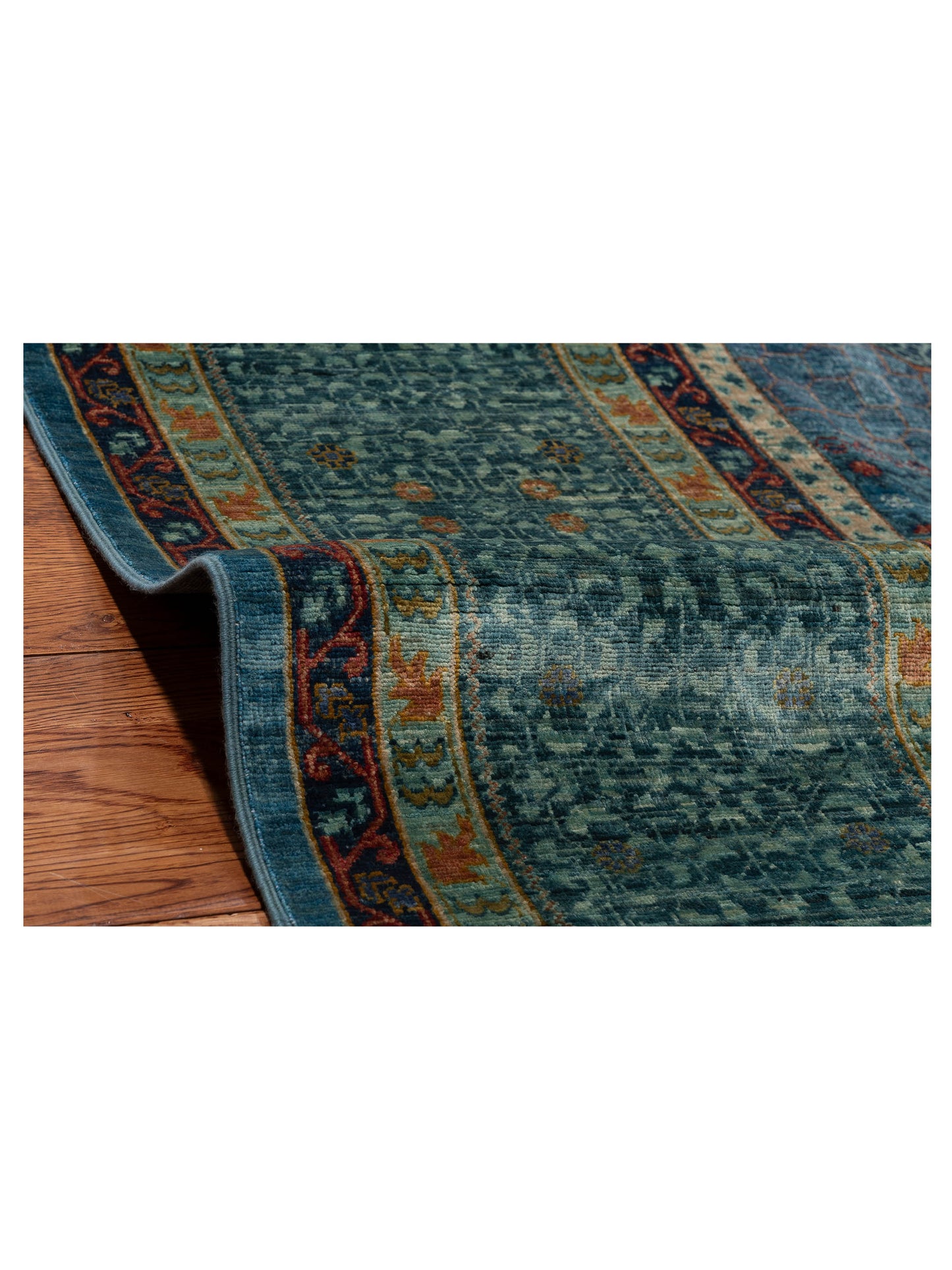 Super Mamluk 153561 Blue Turquoise 10.2x14.1 Hand Knotted Rug