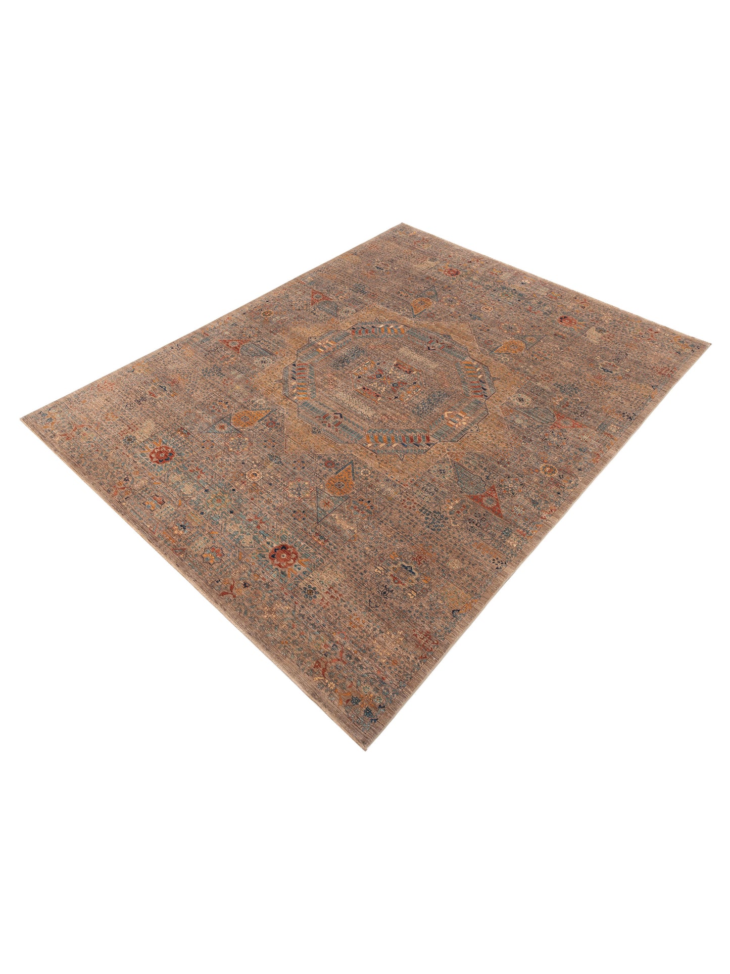 Super Mamluk 153571 Brown Brown 9x11.11 Hand Knotted Rug