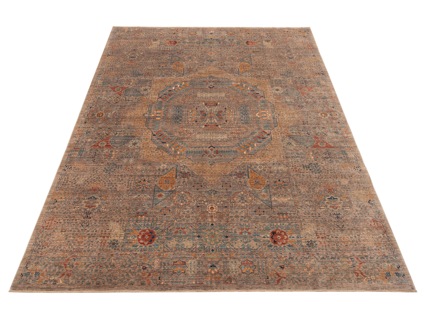 Super Mamluk 153571 Brown Brown 9x11.11 Hand Knotted Rug
