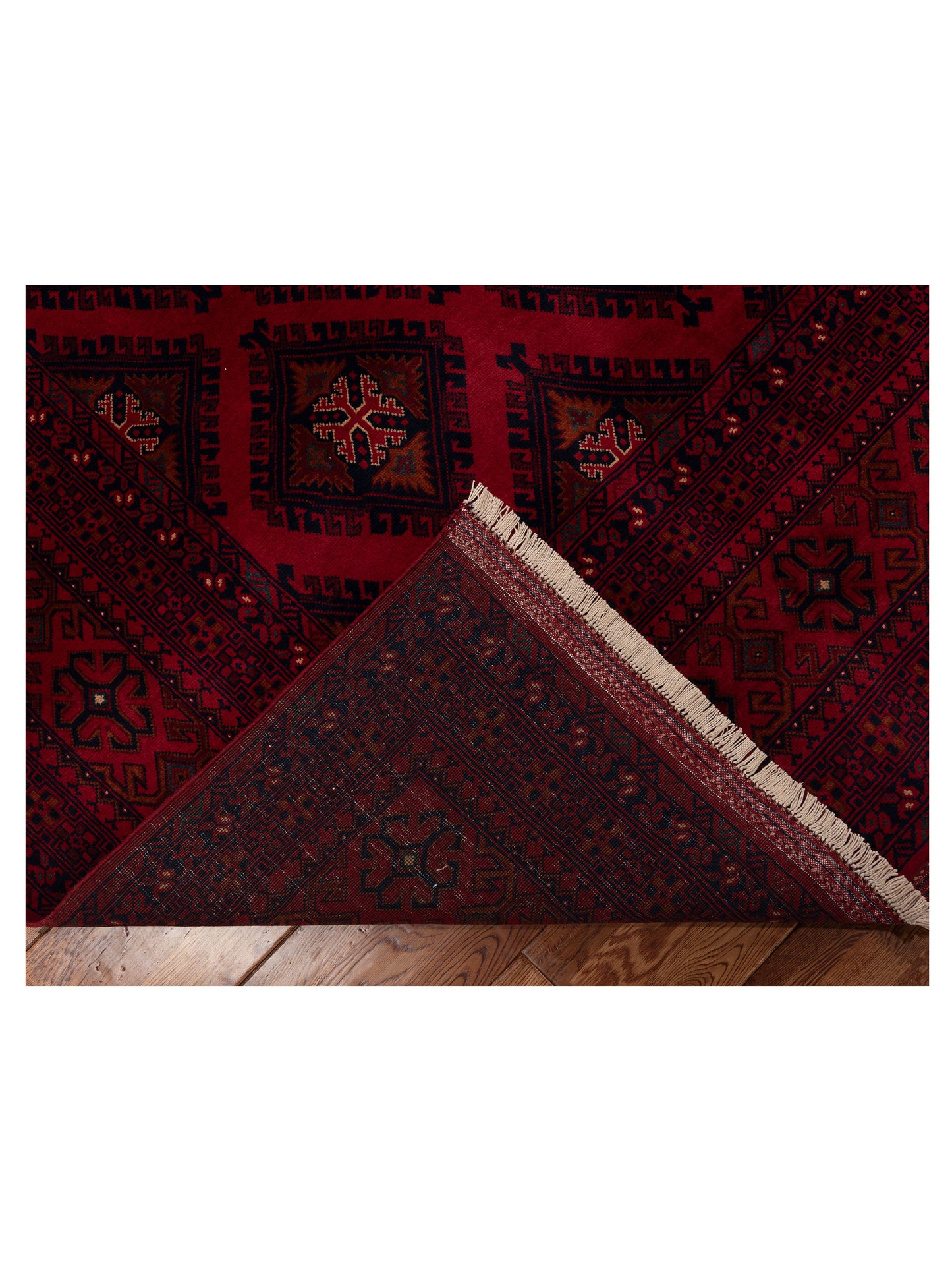 Afghan Belcik 153581 Red Navy 8.4x11.4 Hand Knotted Rug