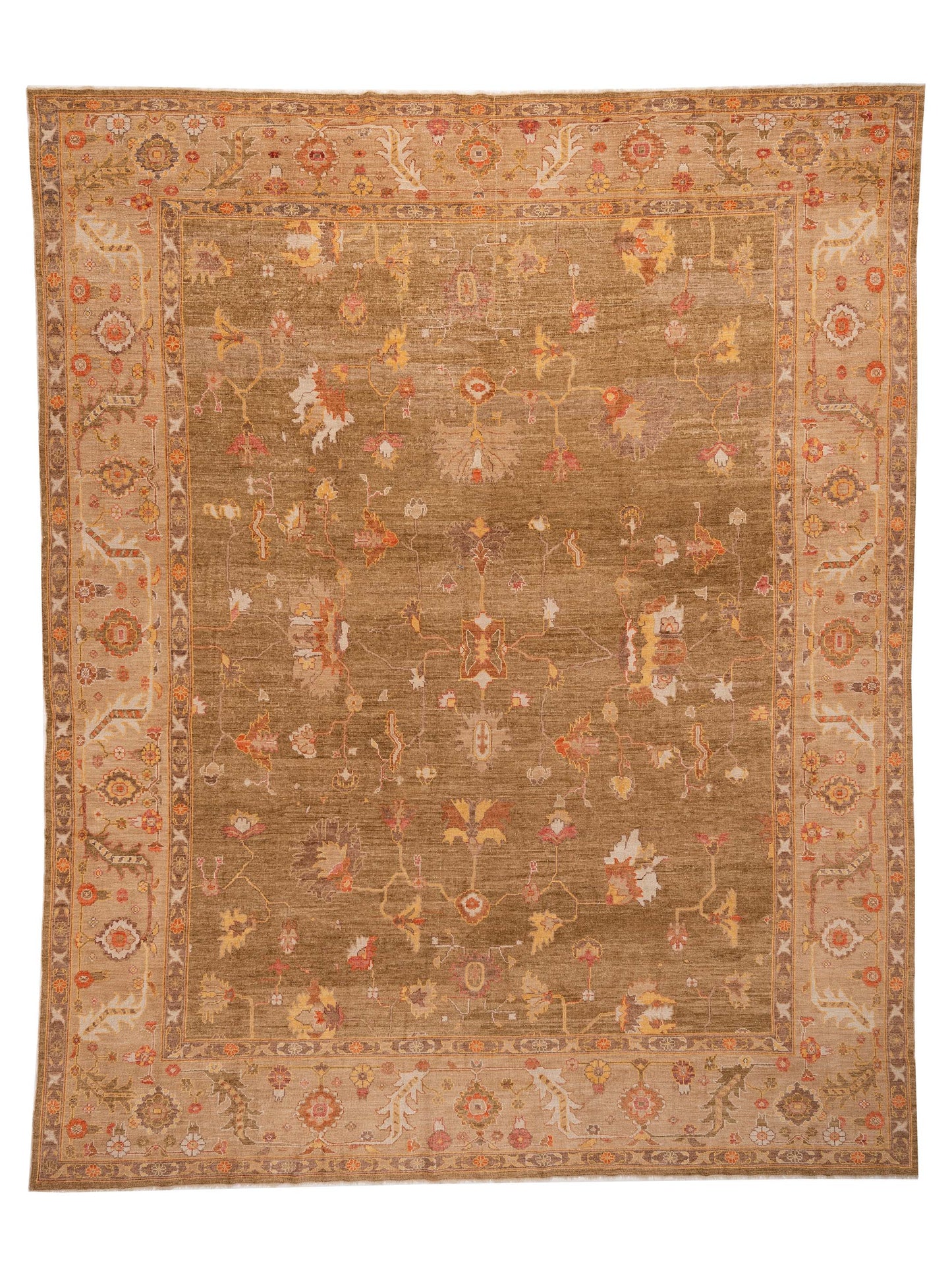 Anadol Angora Oushak Green Brown Traditional