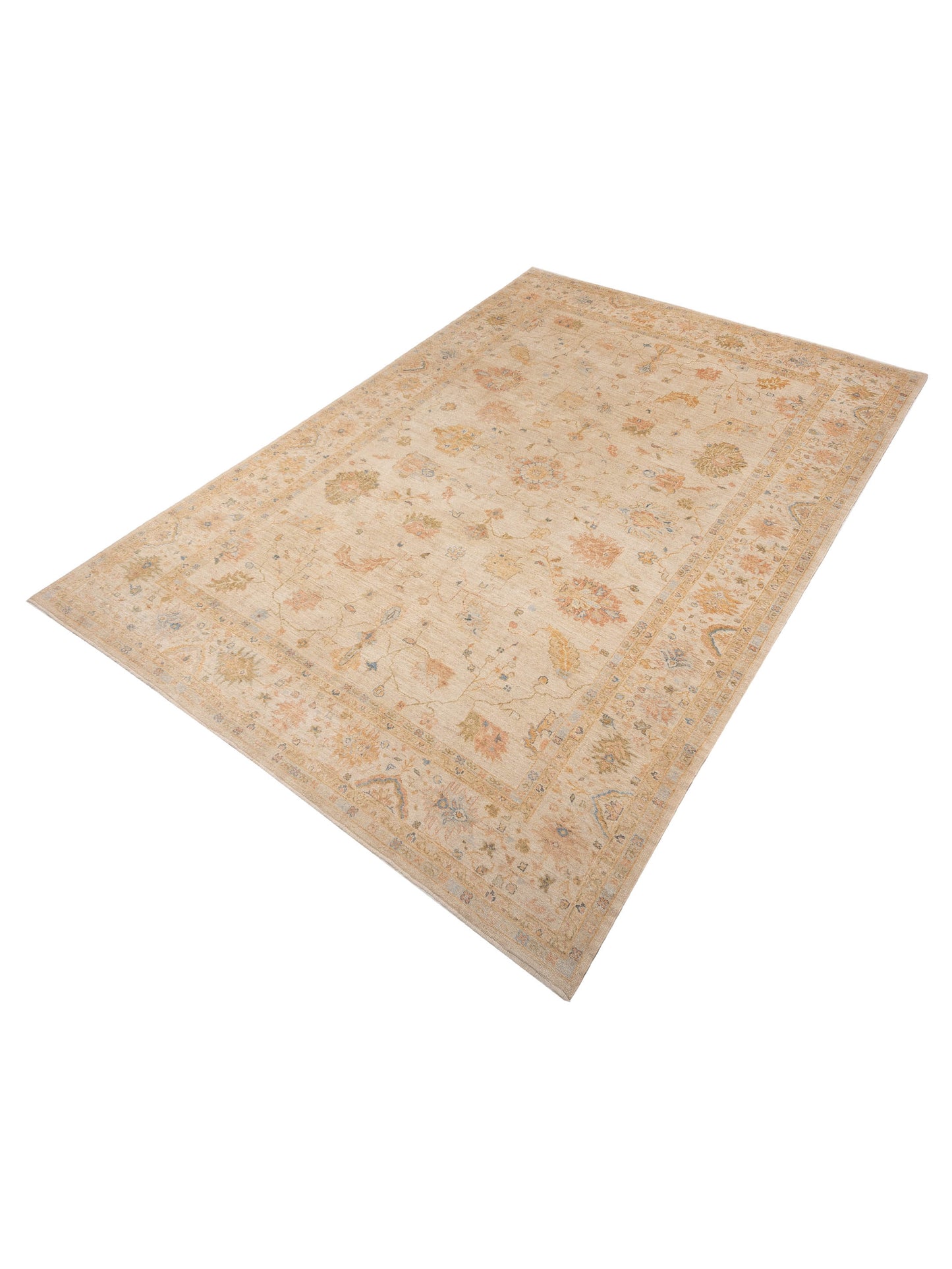 Angora Oushak 153607 Cream Cream 12.2x18 Hand Knotted Rug