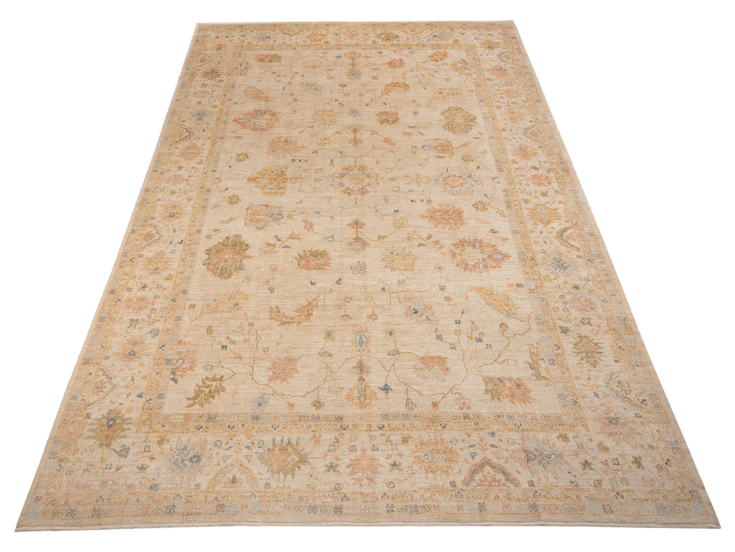 Angora Oushak 153607 Cream Cream 12.2x18 Hand Knotted Rug