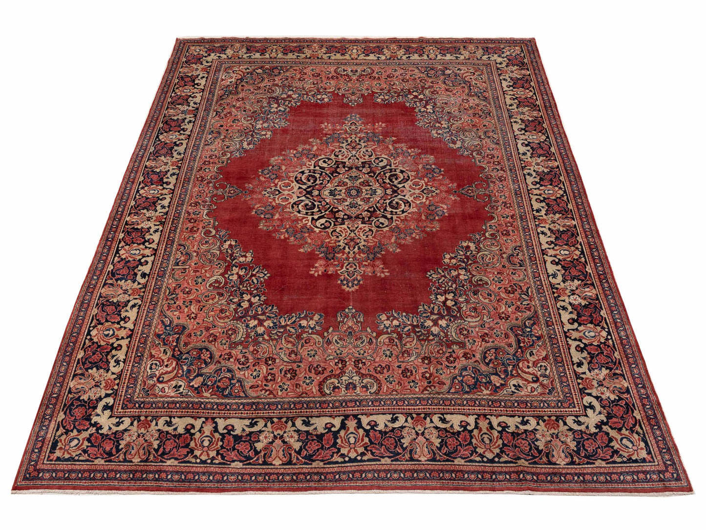 Antique Heirloom 153612 Red Navy 10.7x13.7 Hand Knotted Rug