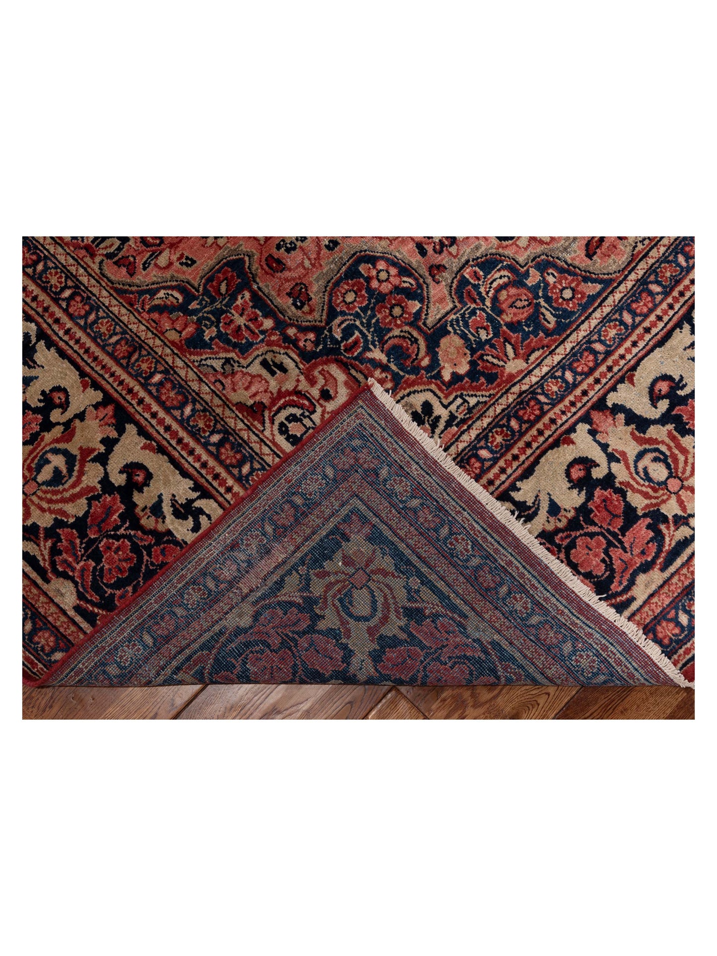 Antique Heirloom 153612 Red Navy 10.7x13.7 Hand Knotted Rug