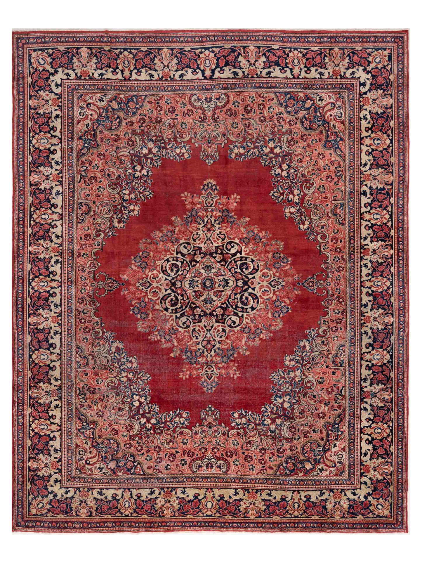 Pasha Antique Heirloom Red Navy Traditional