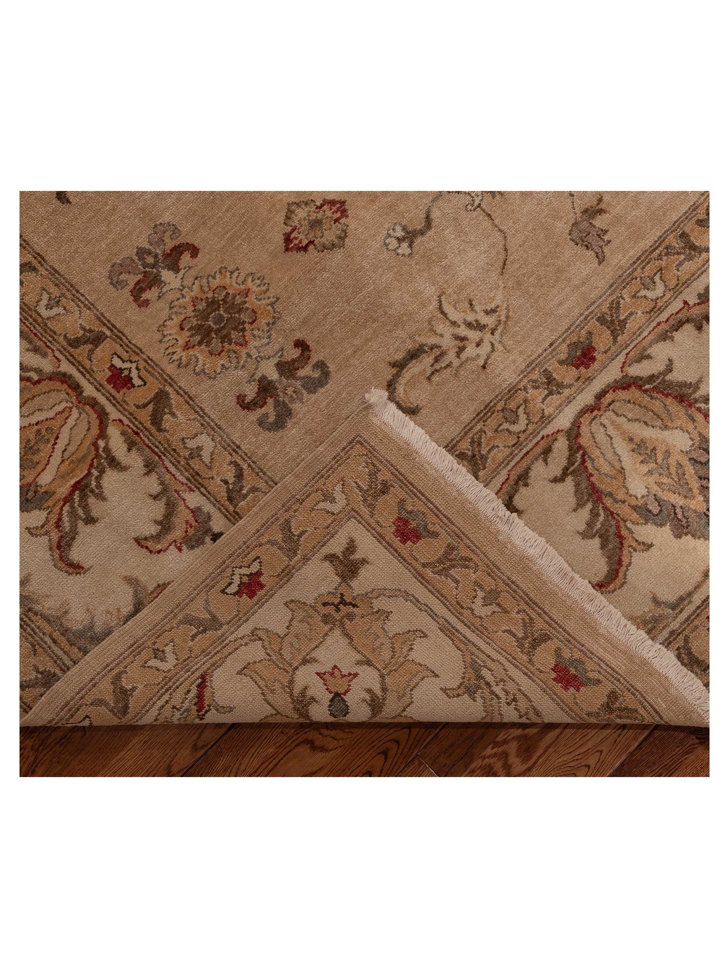 Turkish Elvan 153613 Cream Ivory 10.2x14.7 Hand Knotted Rug