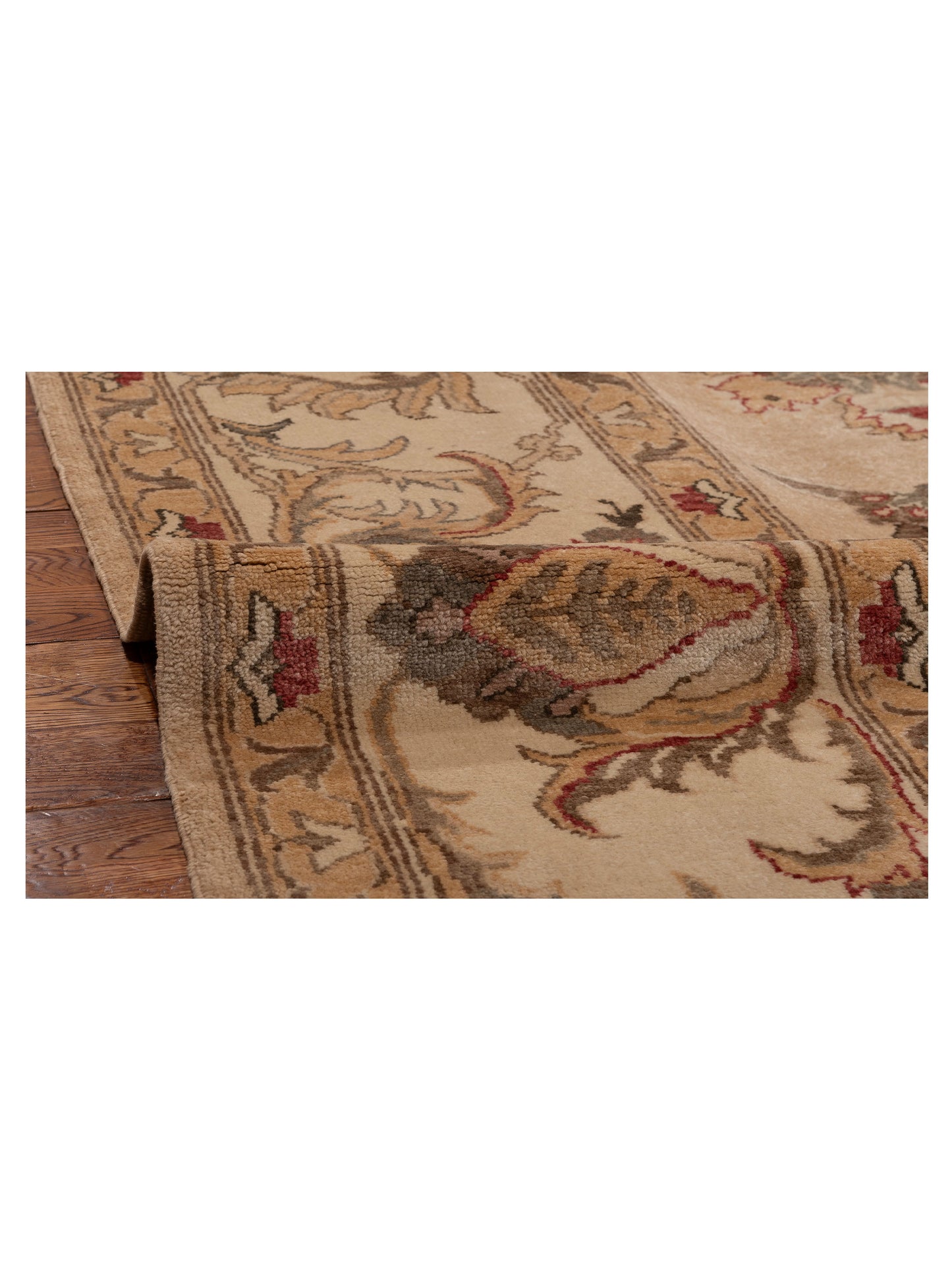 Turkish Elvan 153613 Cream Ivory 10.2x14.7 Hand Knotted Rug