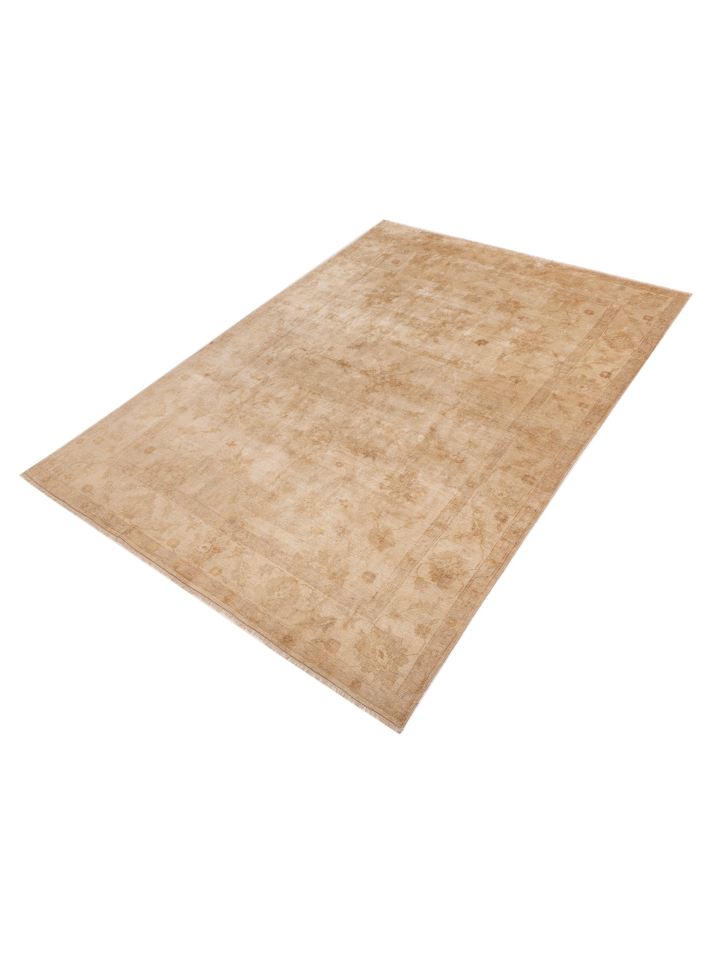 Oushak Shah 153615 Beige Beige 9.7x13.3 Hand Knotted Rug