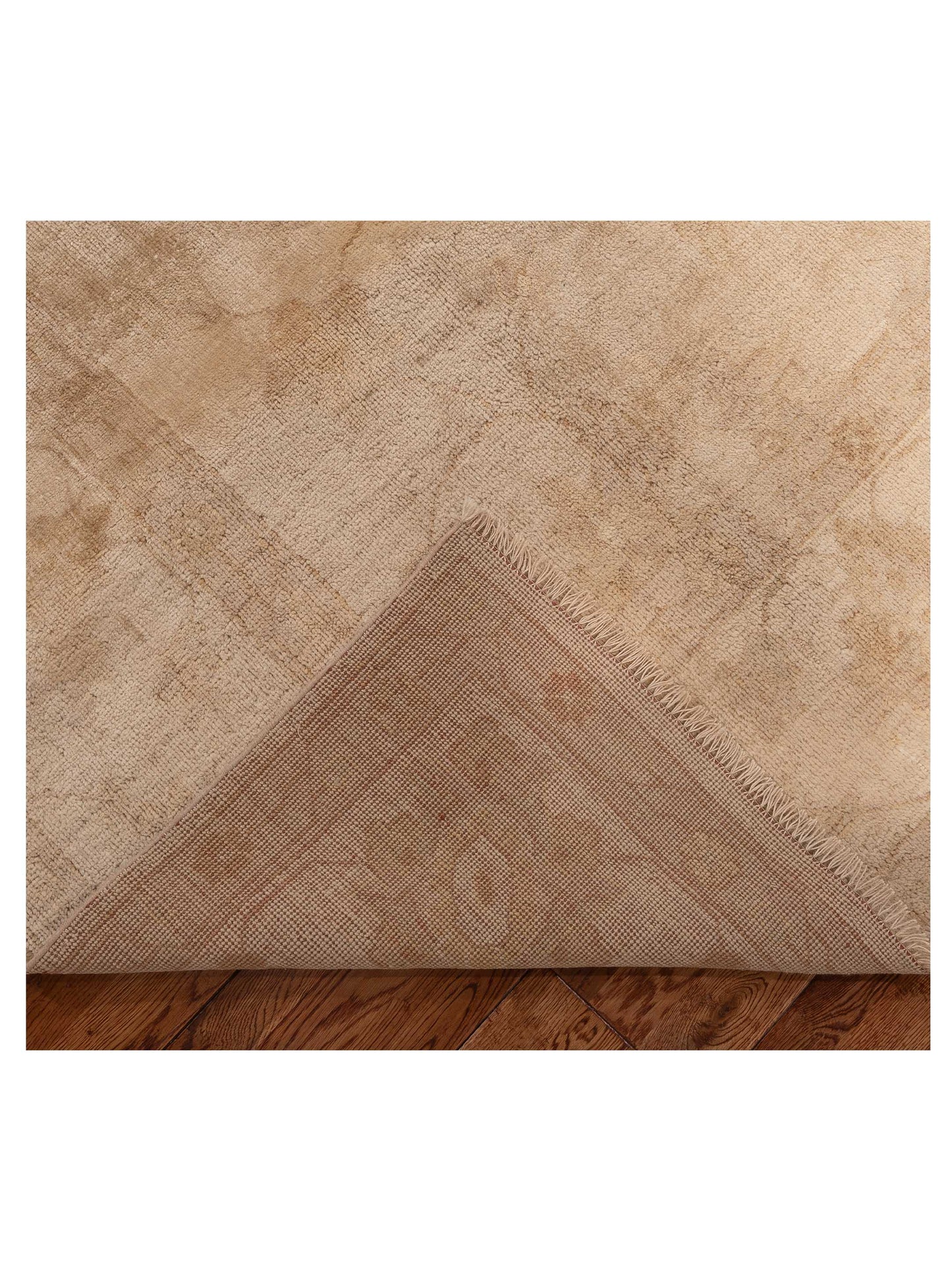 Oushak Shah 153615 Beige Beige 9.7x13.3 Hand Knotted Rug