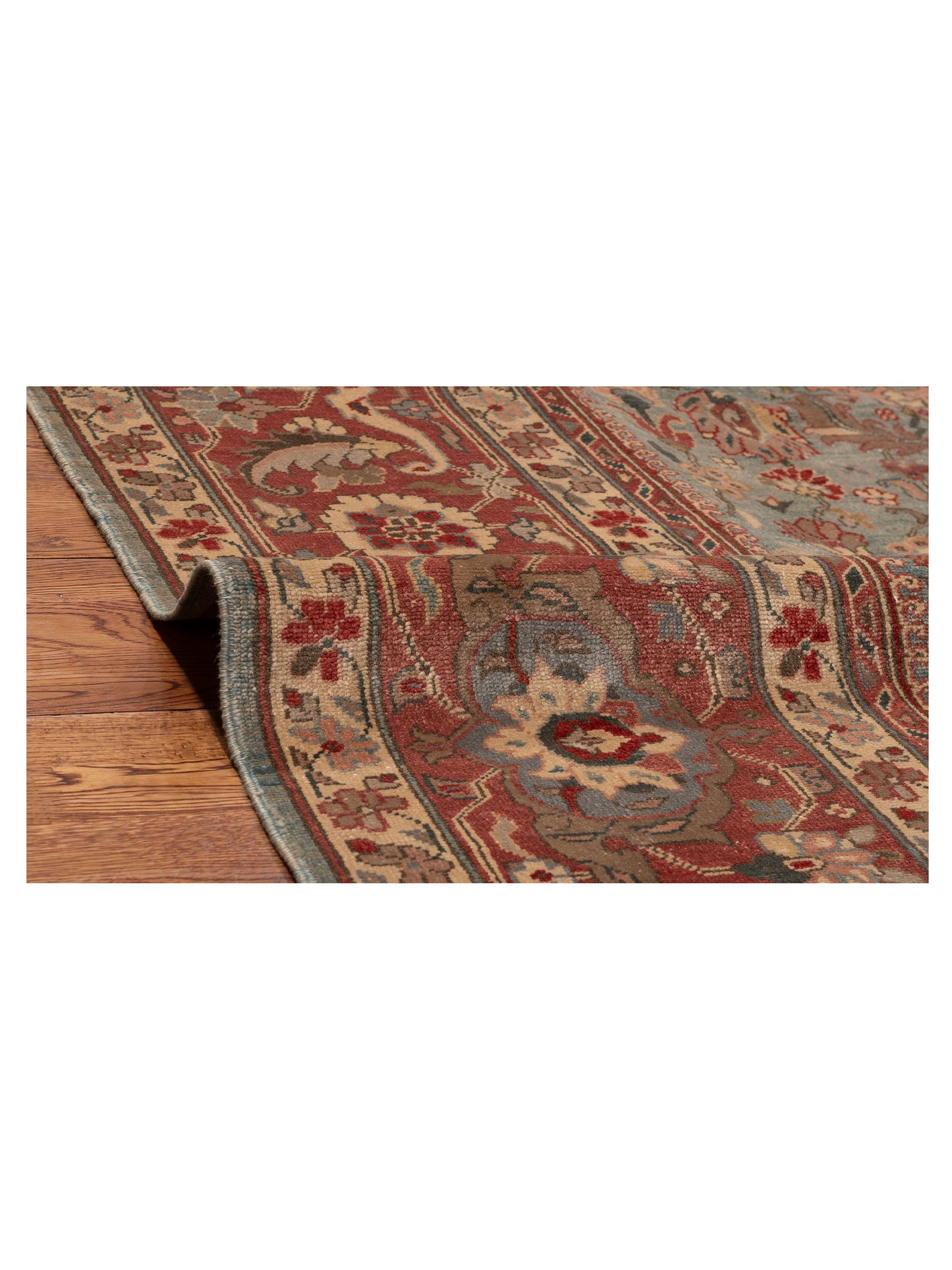 Antique Loom 153630 Blue Red 10.1x14 Hand Knotted Rug