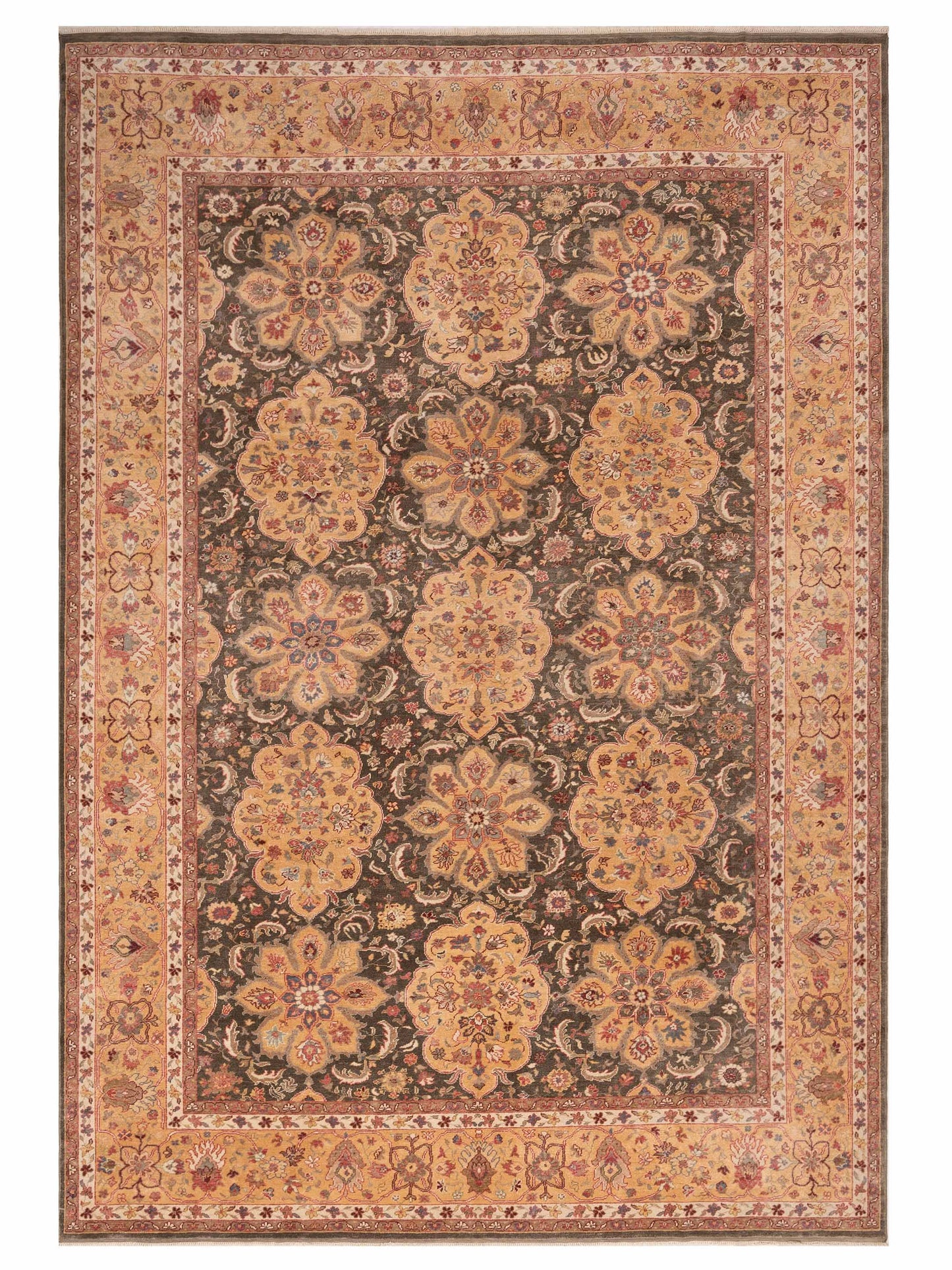 Pasha Antique Loom Green Gold Traditional