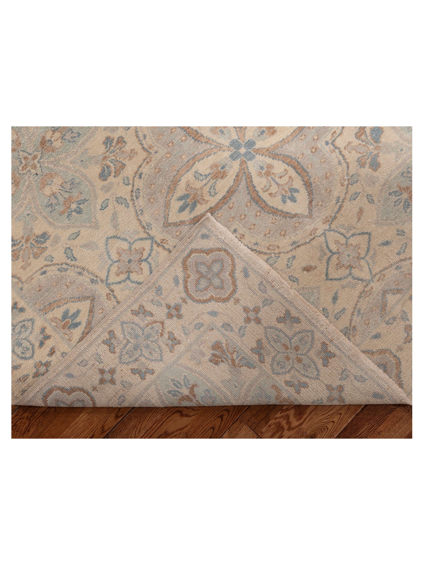 Andalusia 153640 Ivory Blue 8x9.9 Hand Knotted Rug