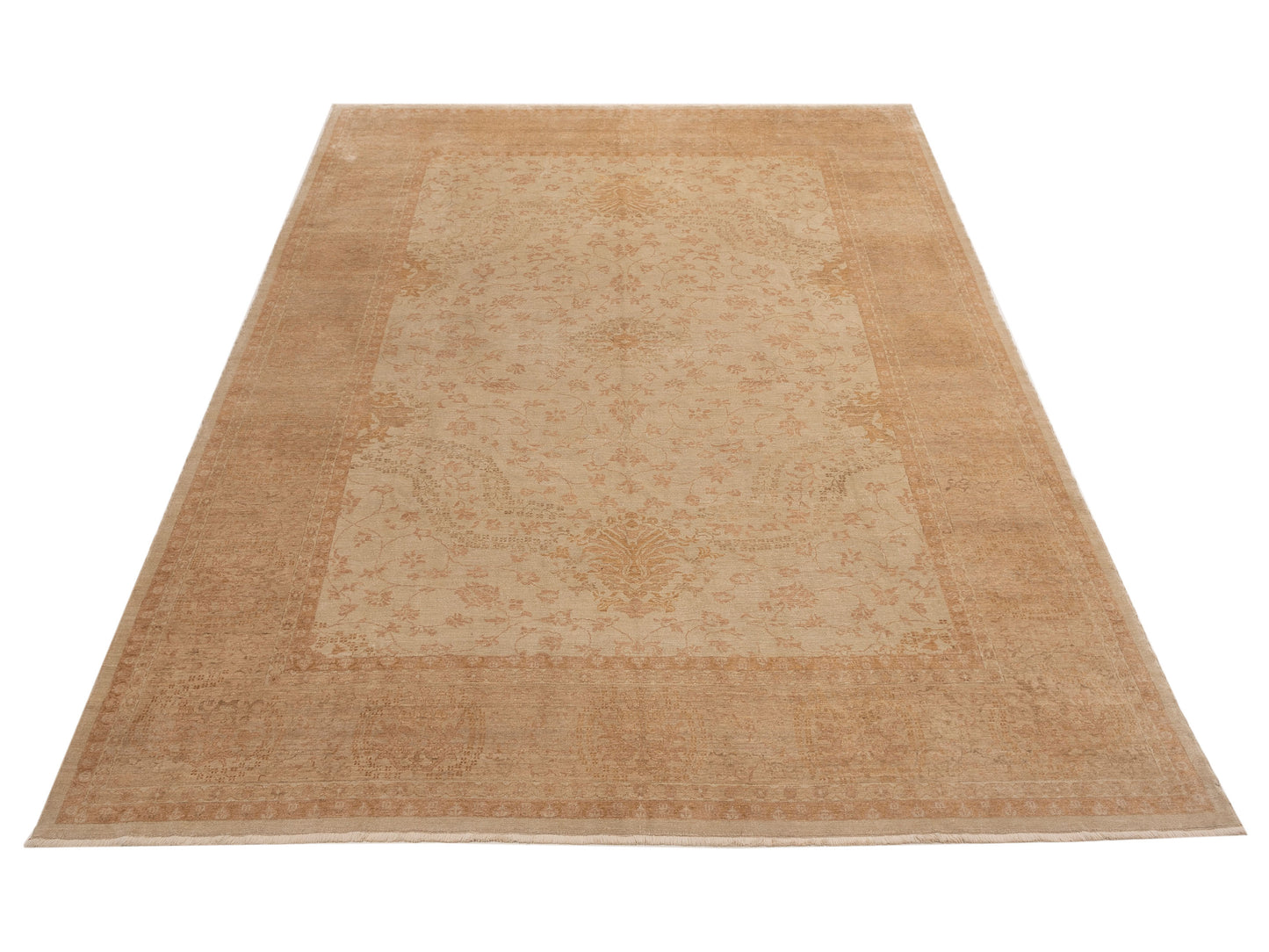 Yasemin Melis Ivory Gold 10.3x13.7 Hand Knotted Rug