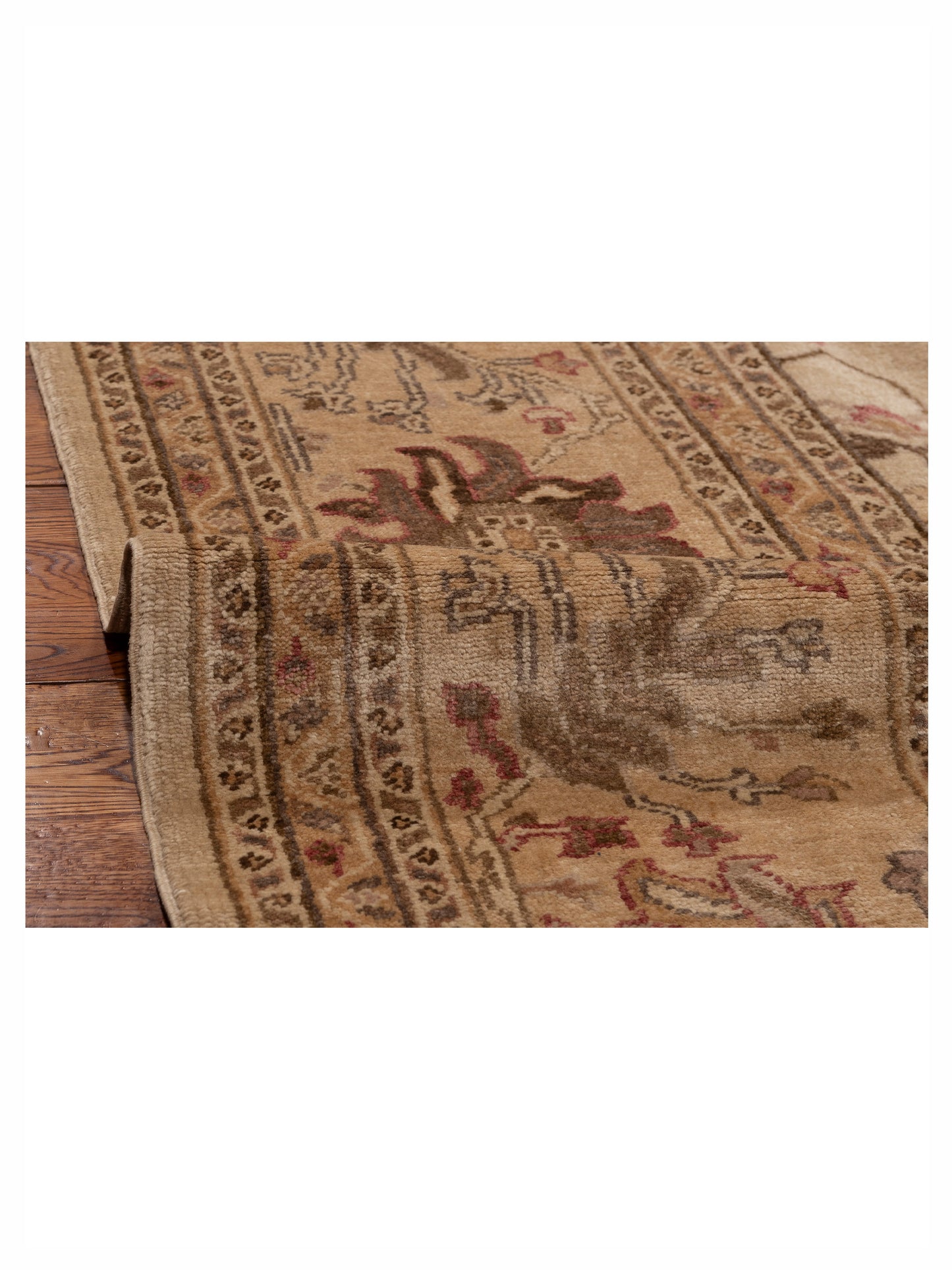 Turkish Elvan 153643 Ivory Gold 9.5x13.2 Hand Knotted Rug
