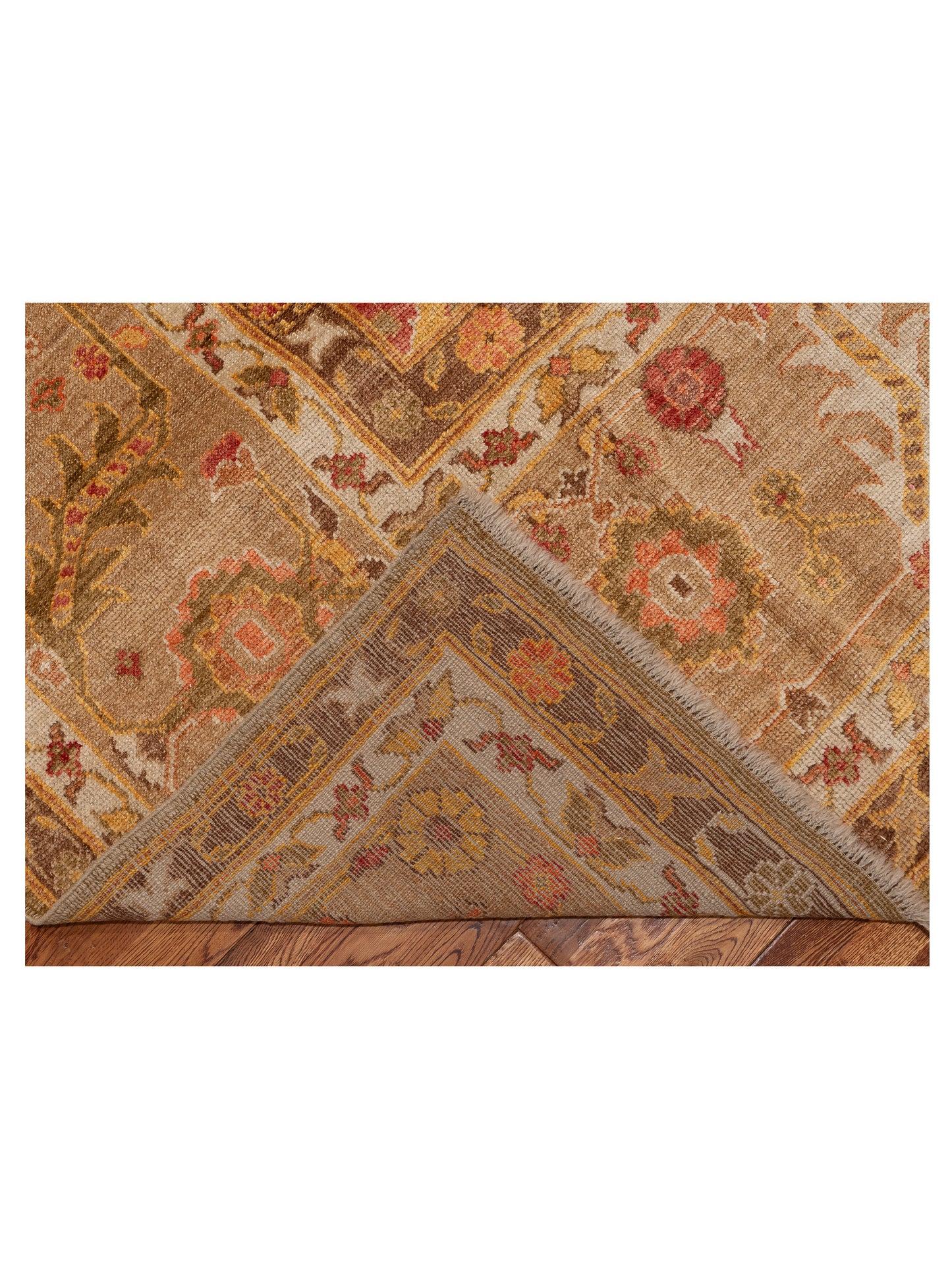 Angora Oushak 153644 Green Brown 14.2x21.8 Hand Knotted Rug