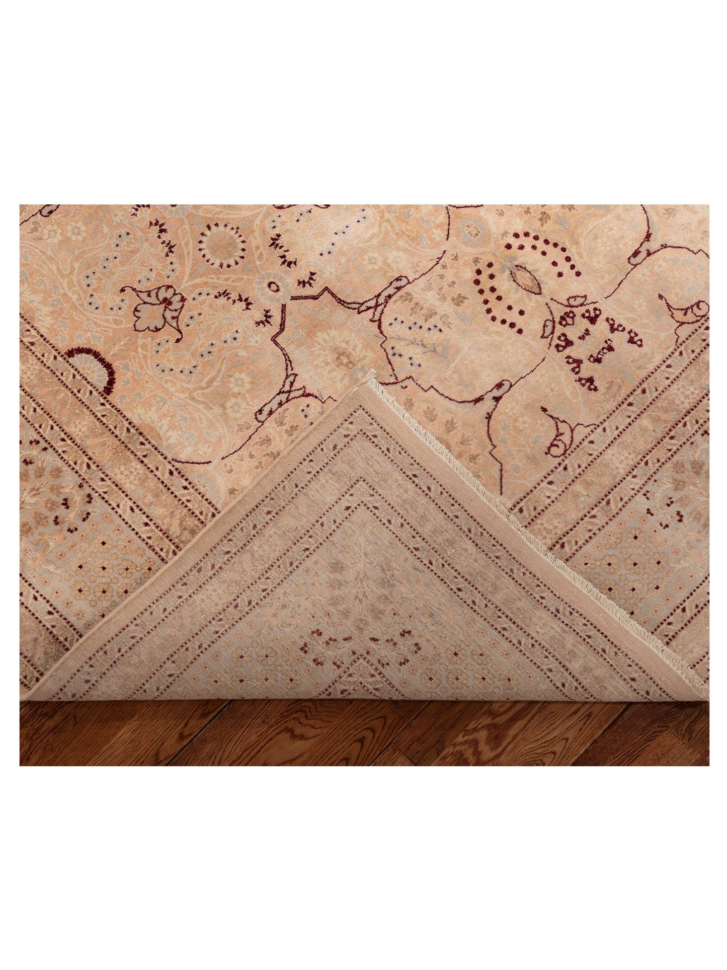 Haji Jalili 153653 Pink Silver 8.3x10.1 Hand Knotted Rug