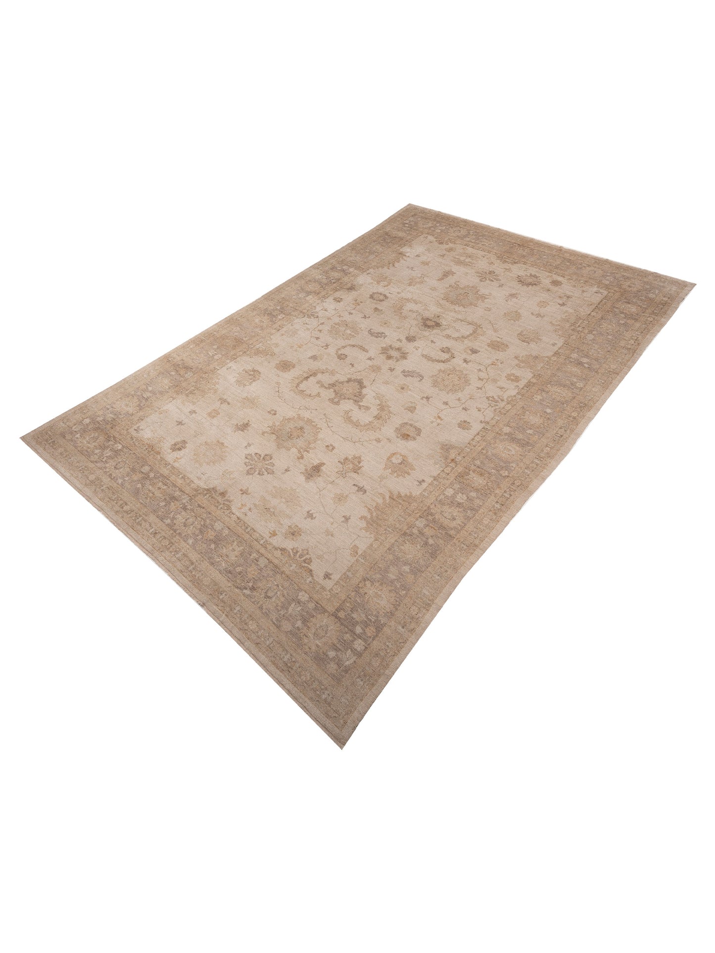 Angora Oushak 153655 Beige Brown 12x19.4 Hand Knotted Rug