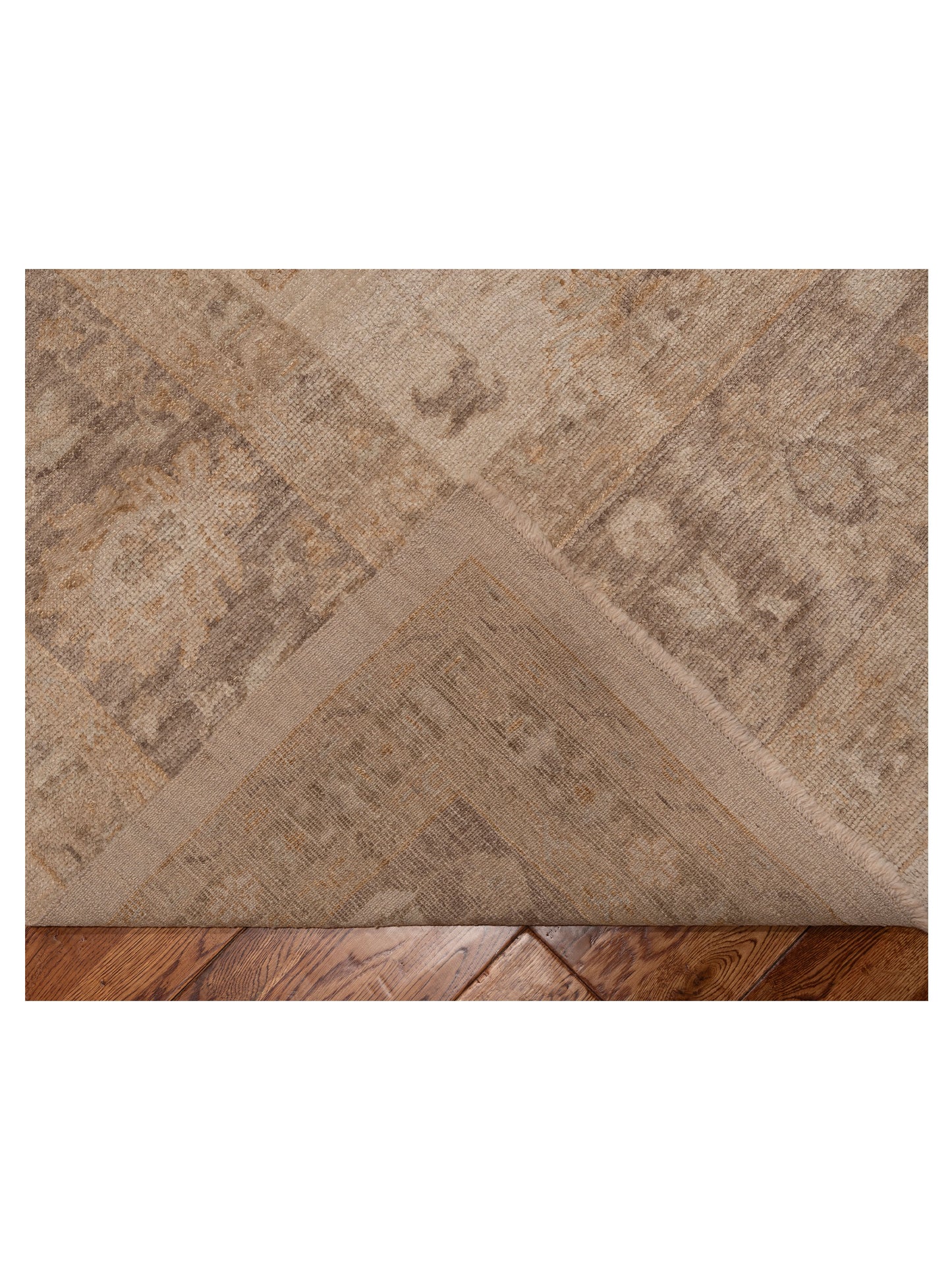 Angora Oushak 153655 Beige Brown 12x19.4 Hand Knotted Rug
