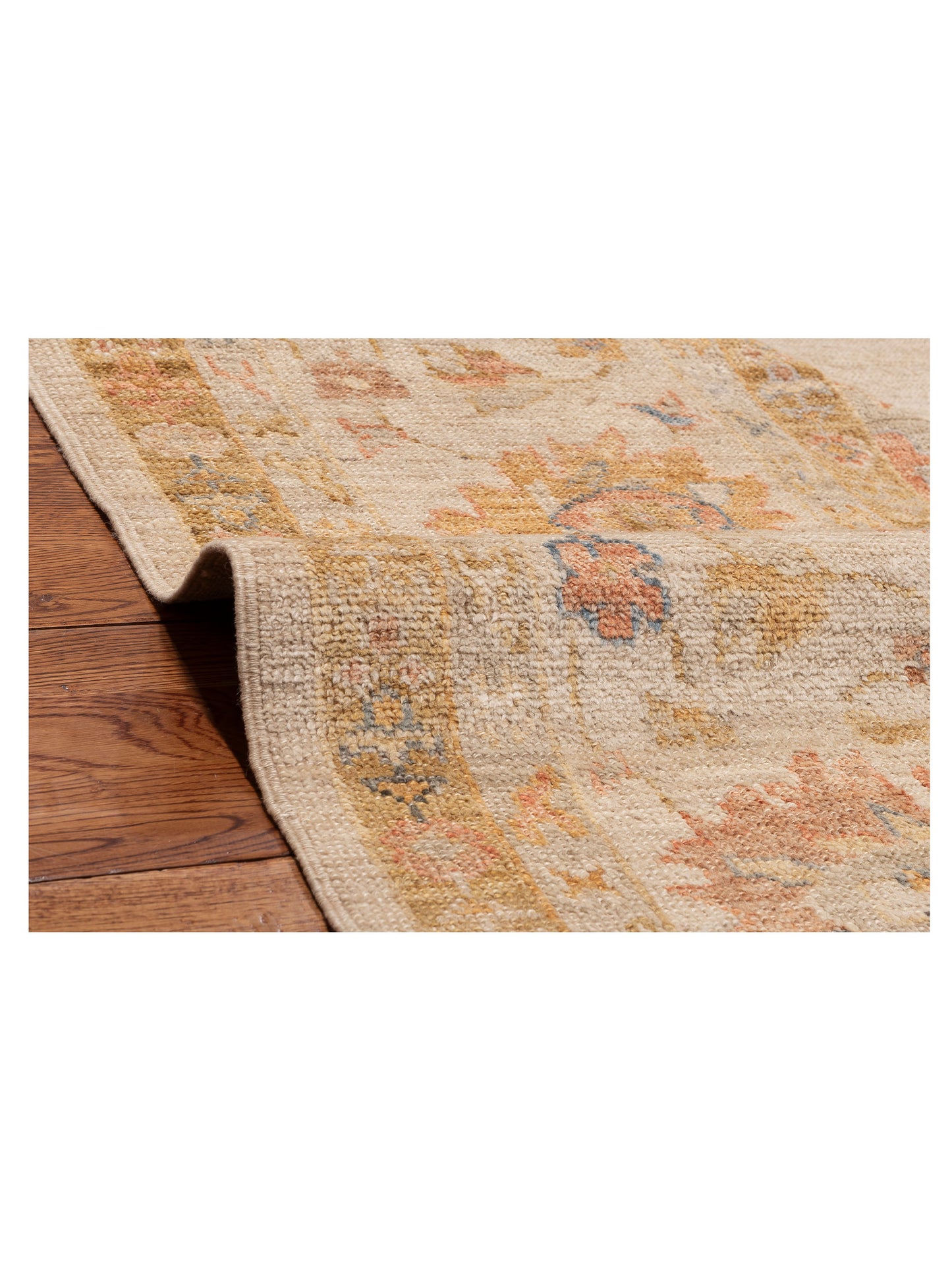 Angora Oushak 153667 Ivory Ivory 11.9X14.2 Hand Knotted Rug