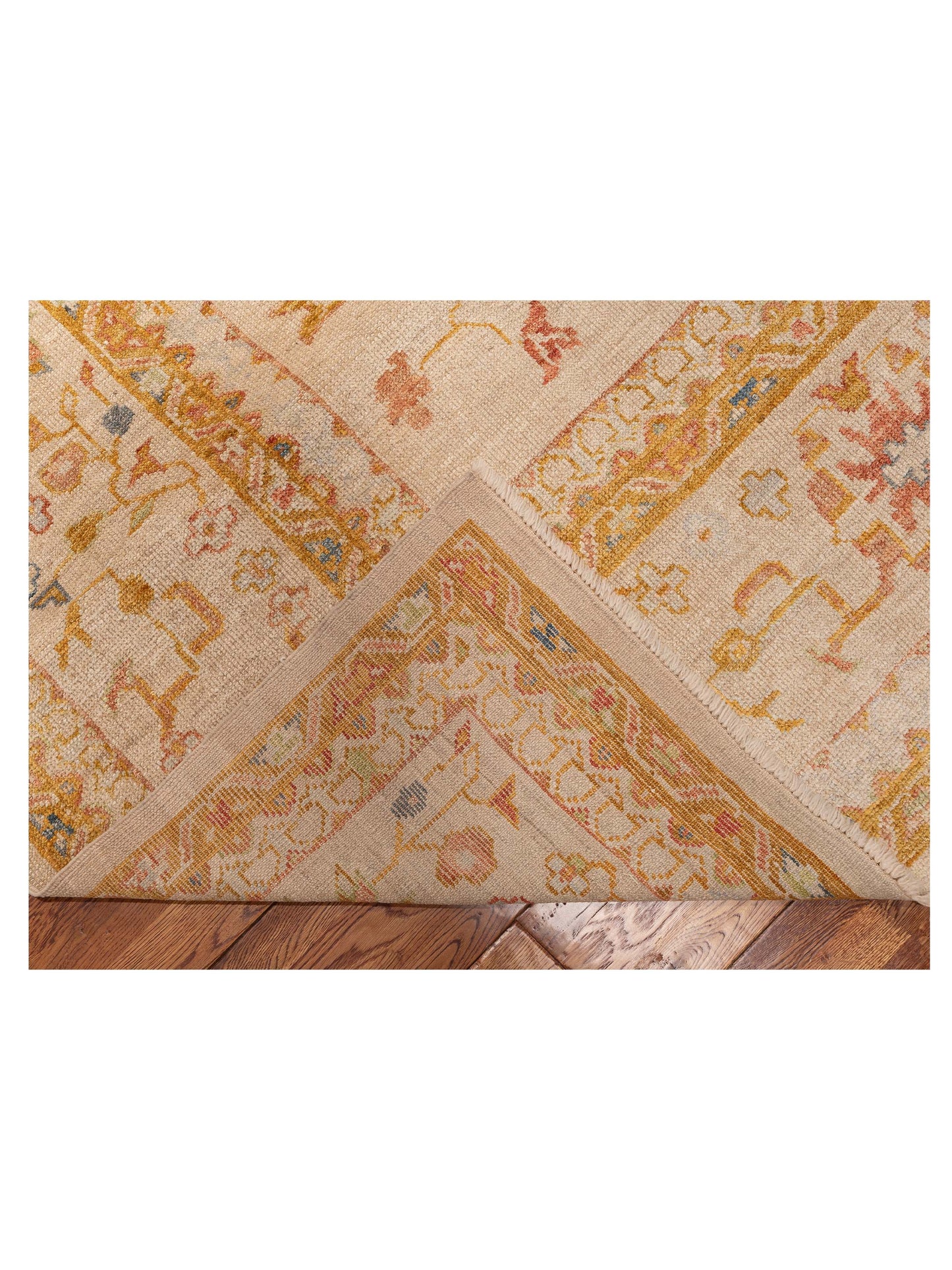 Angora Oushak 153671 Beige Beige 12.4X15.6 Hand Knotted Rug