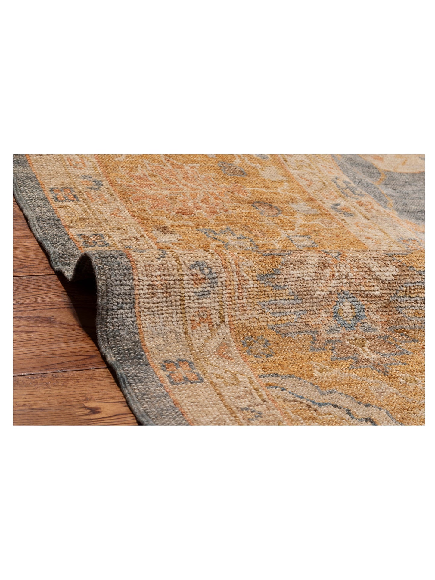 Angora Oushak 153672 Blue Orange 11.9X16.1 Hand Knotted Rug