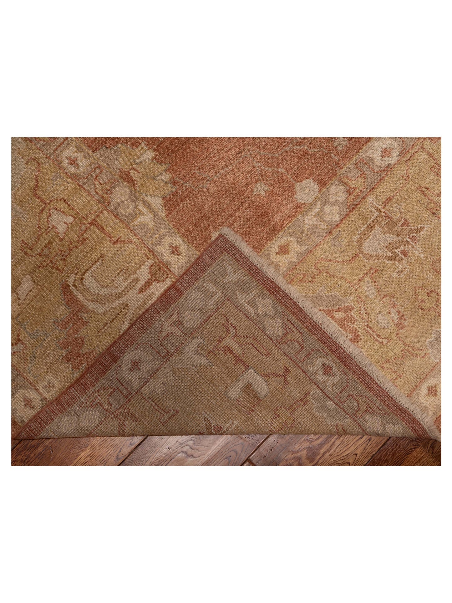 Angora Oushak 153675 Rust Gold 12.3x11.8 Hand Knotted Rug