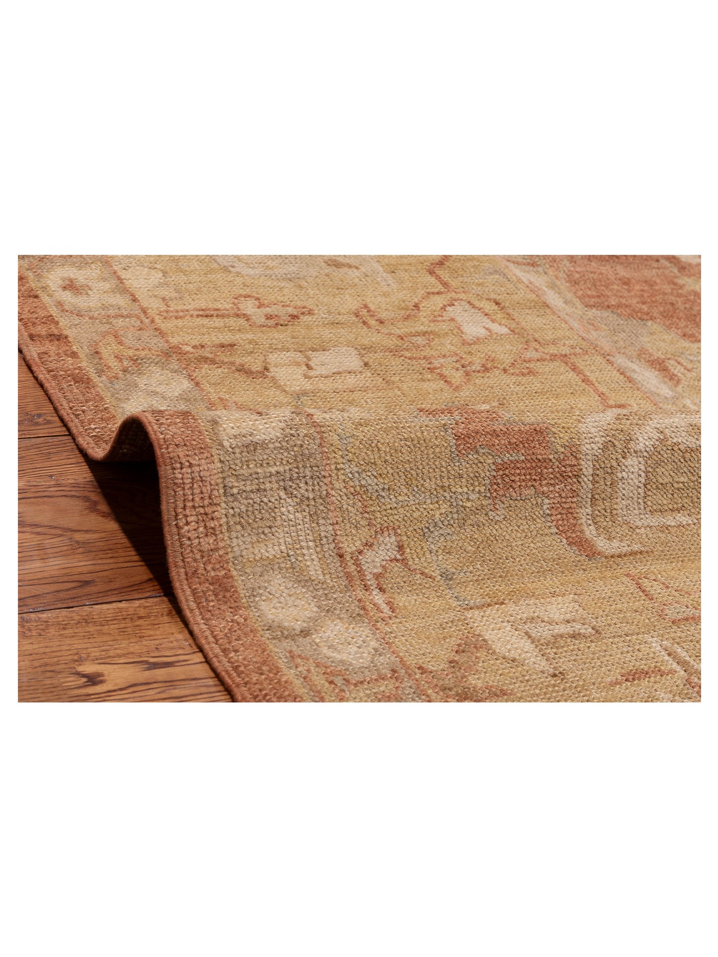 Angora Oushak 153675 Rust Gold 12.3x11.8 Hand Knotted Rug