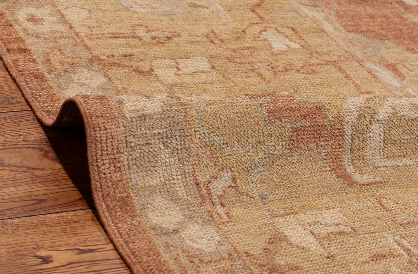 Angora Oushak 153675 Rust Gold 12.3x11.8 Hand Knotted Rug