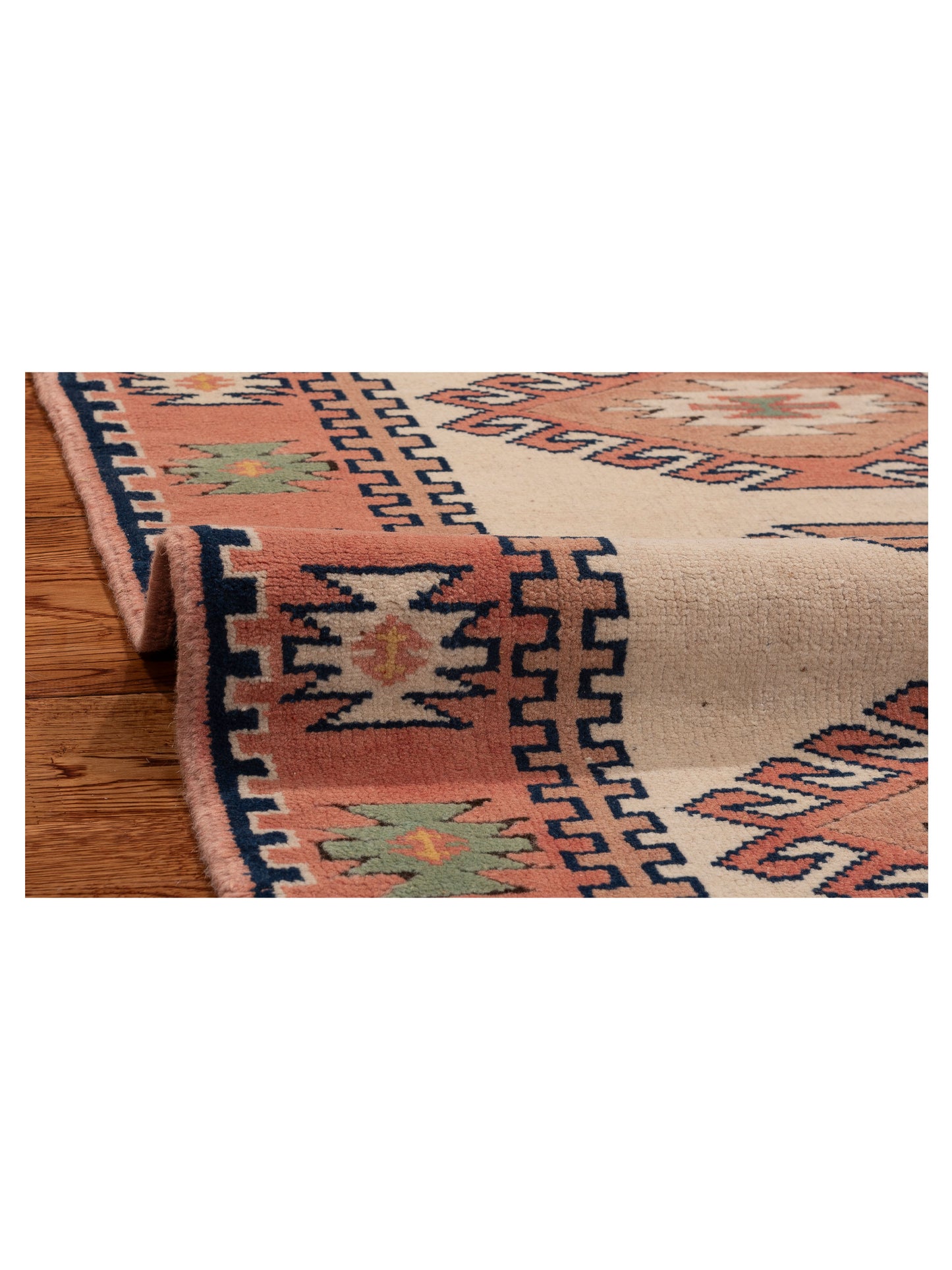 Milas 153677 Ivory Pink 3.1x9.7 Hand Knotted Rug