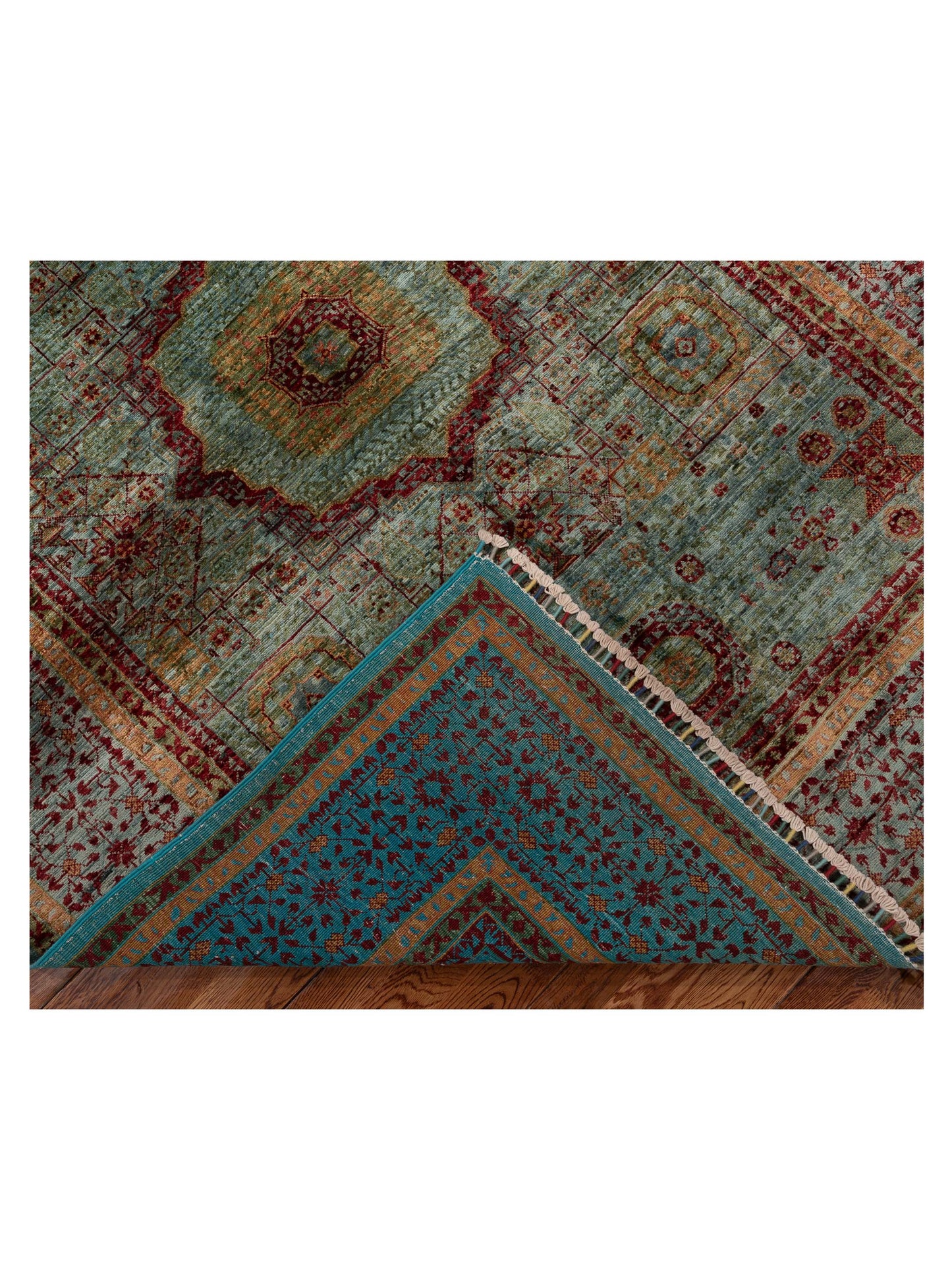 Super Mamluk 153685 Blue Blue 5.1x6.9 Hand Knotted Rug