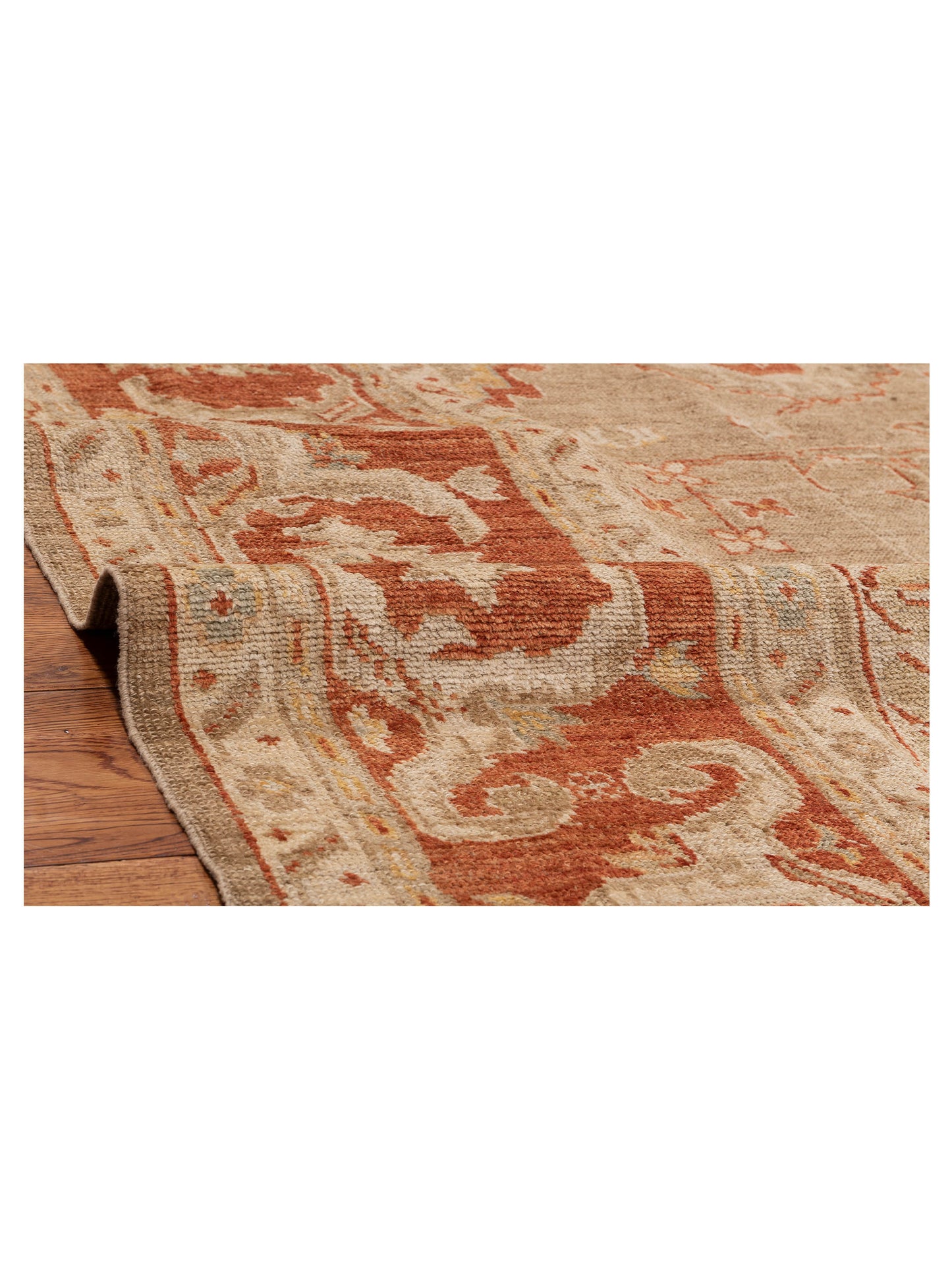 Angora Oushak 153698 Brown Rust 9.2x11.8 Hand Knotted Rug