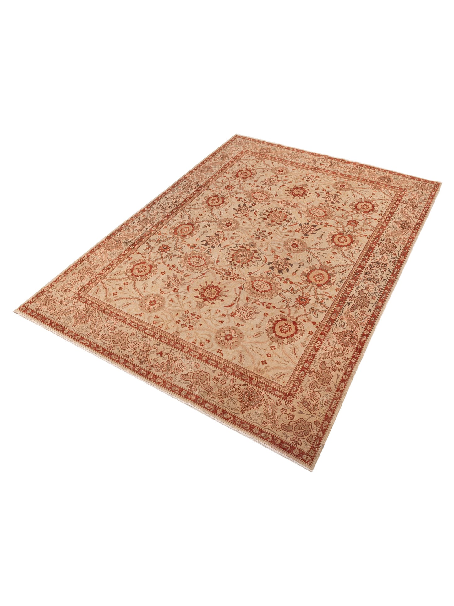 Turkish Elvan 153709 Beige Beige 9.10x13.10 Hand Knotted Rug
