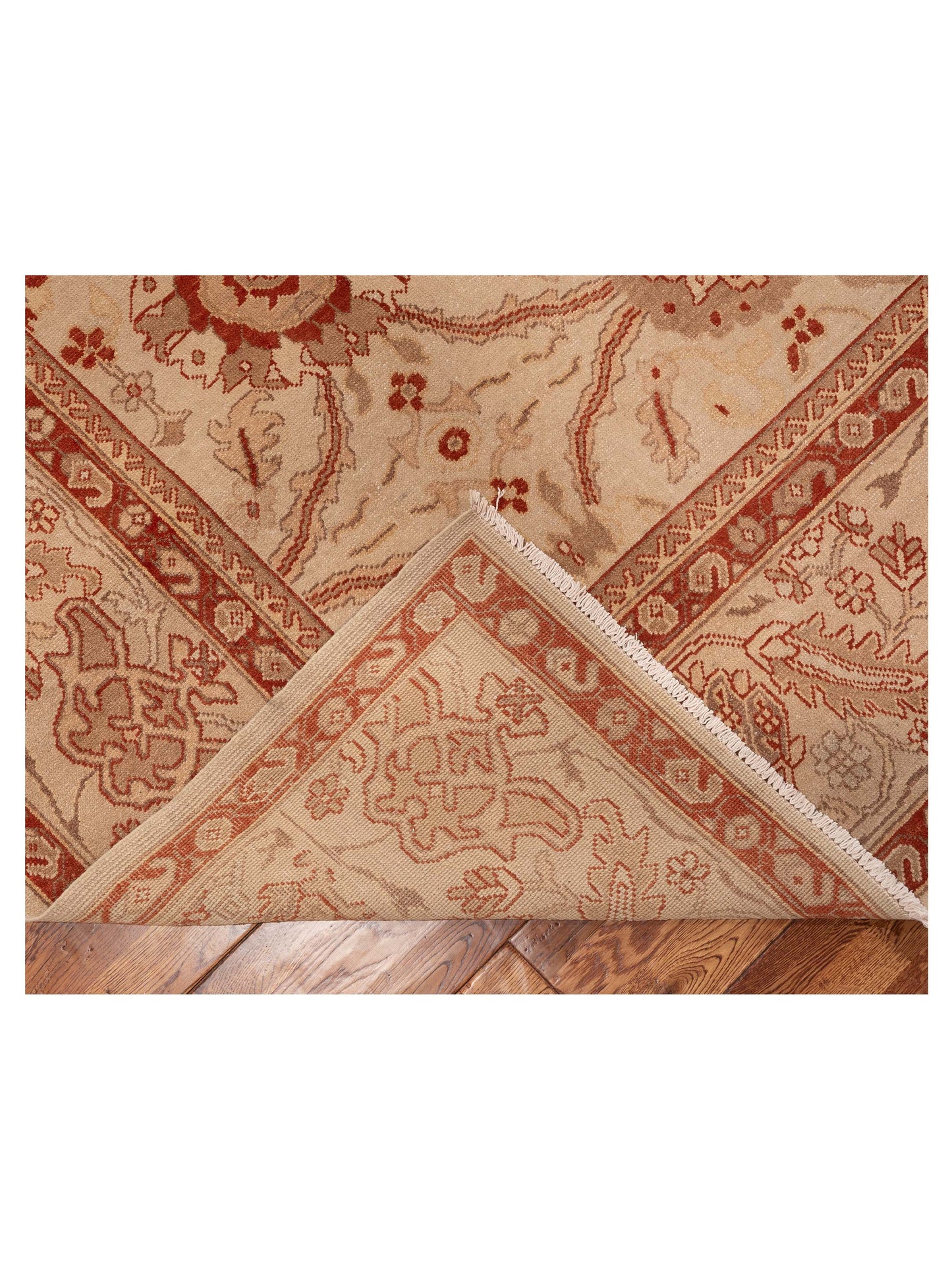 Turkish Elvan 153709 Beige Beige 9.10x13.10 Hand Knotted Rug