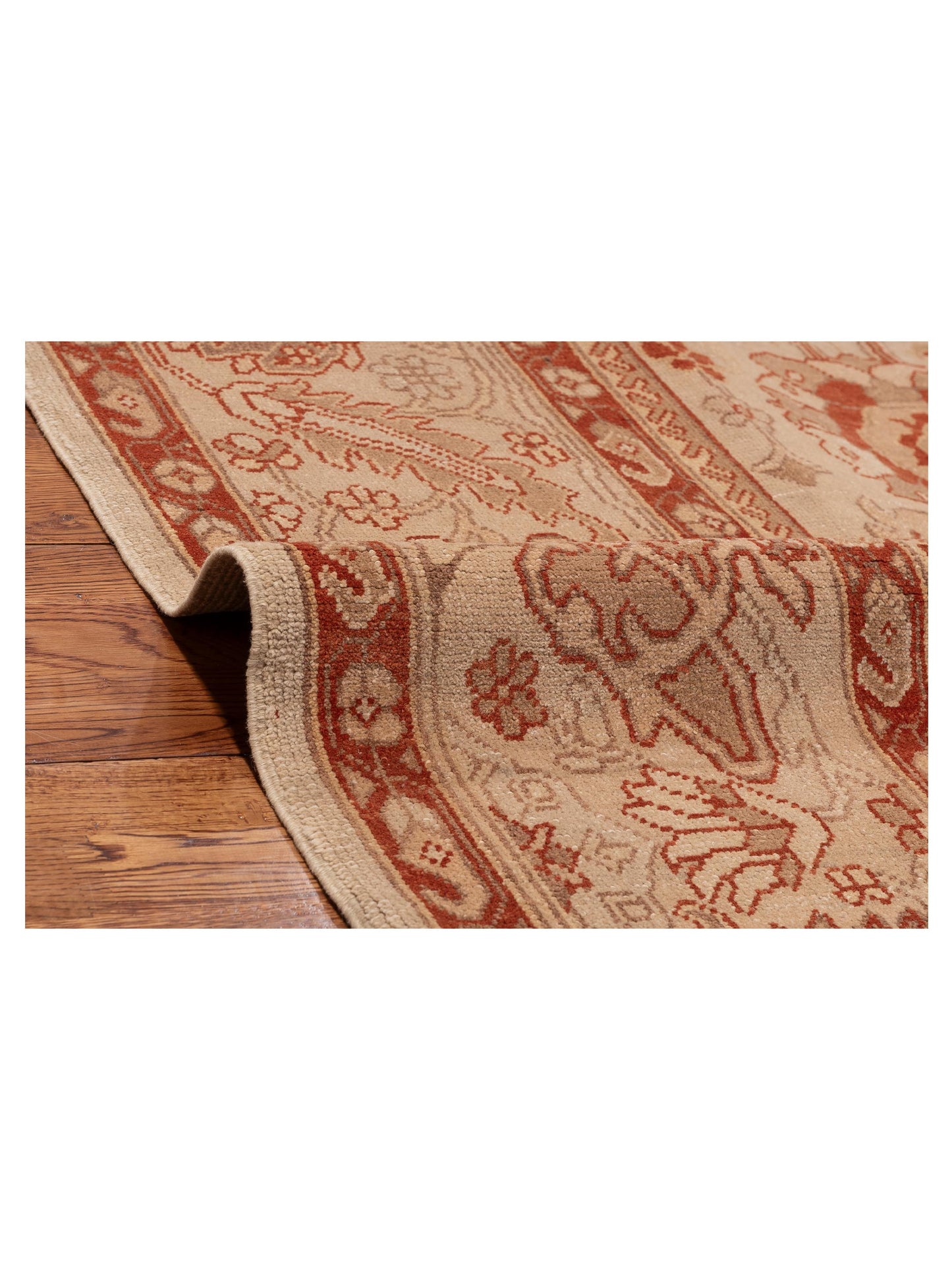 Turkish Elvan 153709 Beige Beige 9.10x13.10 Hand Knotted Rug
