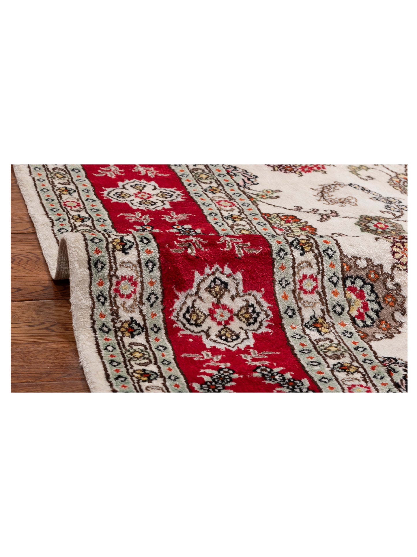 Elegance 153712 Ivory Red 6x8.10 Hand Knotted Rug
