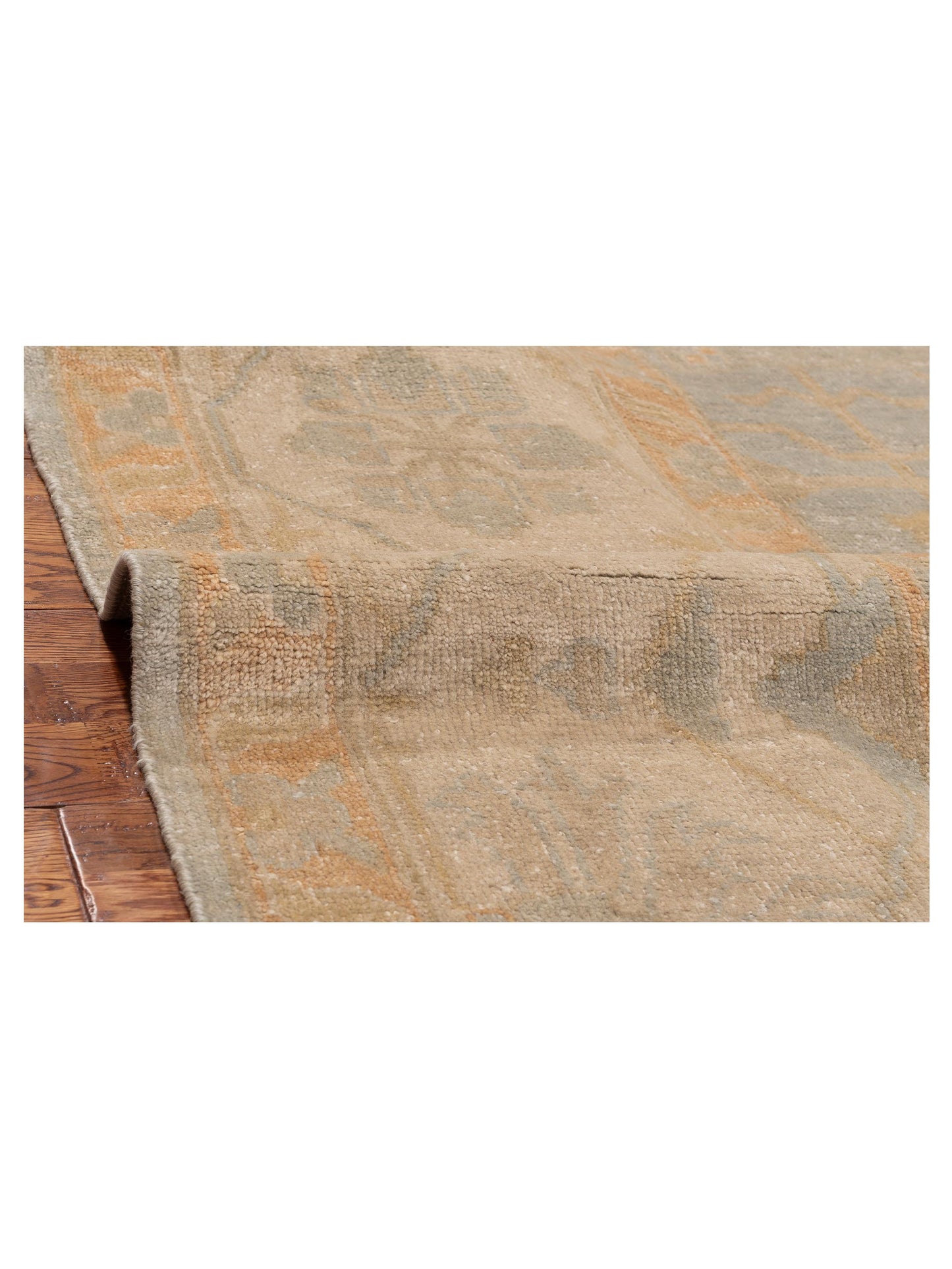 Oushak Shah 153720 Blue Ivory 9.3x11.10 Hand Knotted Rug