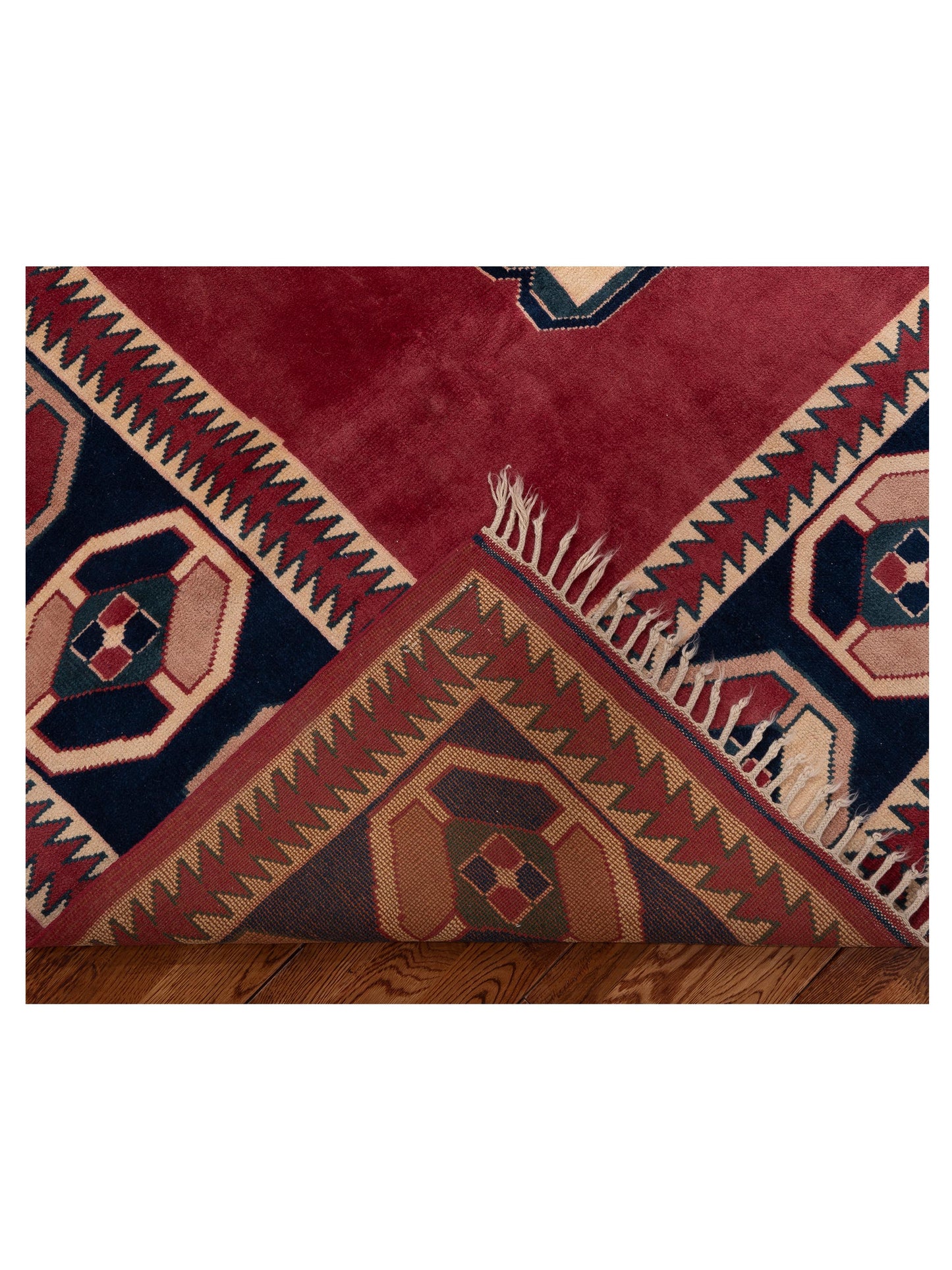 Milas 153725 Red Navy 7.4x10 Hand Knotted Rug