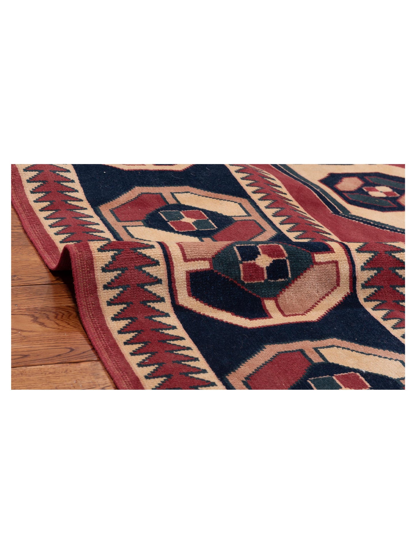 Milas 153725 Red Navy 7.4x10 Hand Knotted Rug
