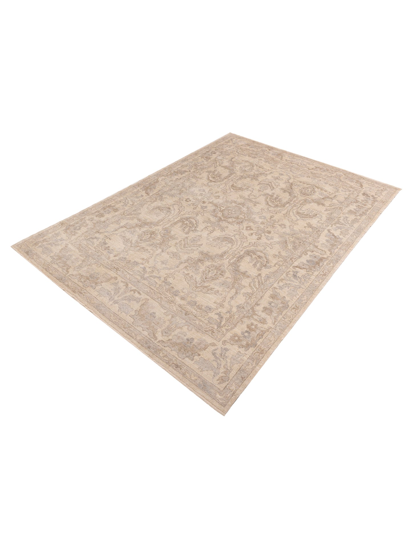 Angora Oushak 153728 Ivory Ivory 9.3x12.11 Hand Knotted Rug