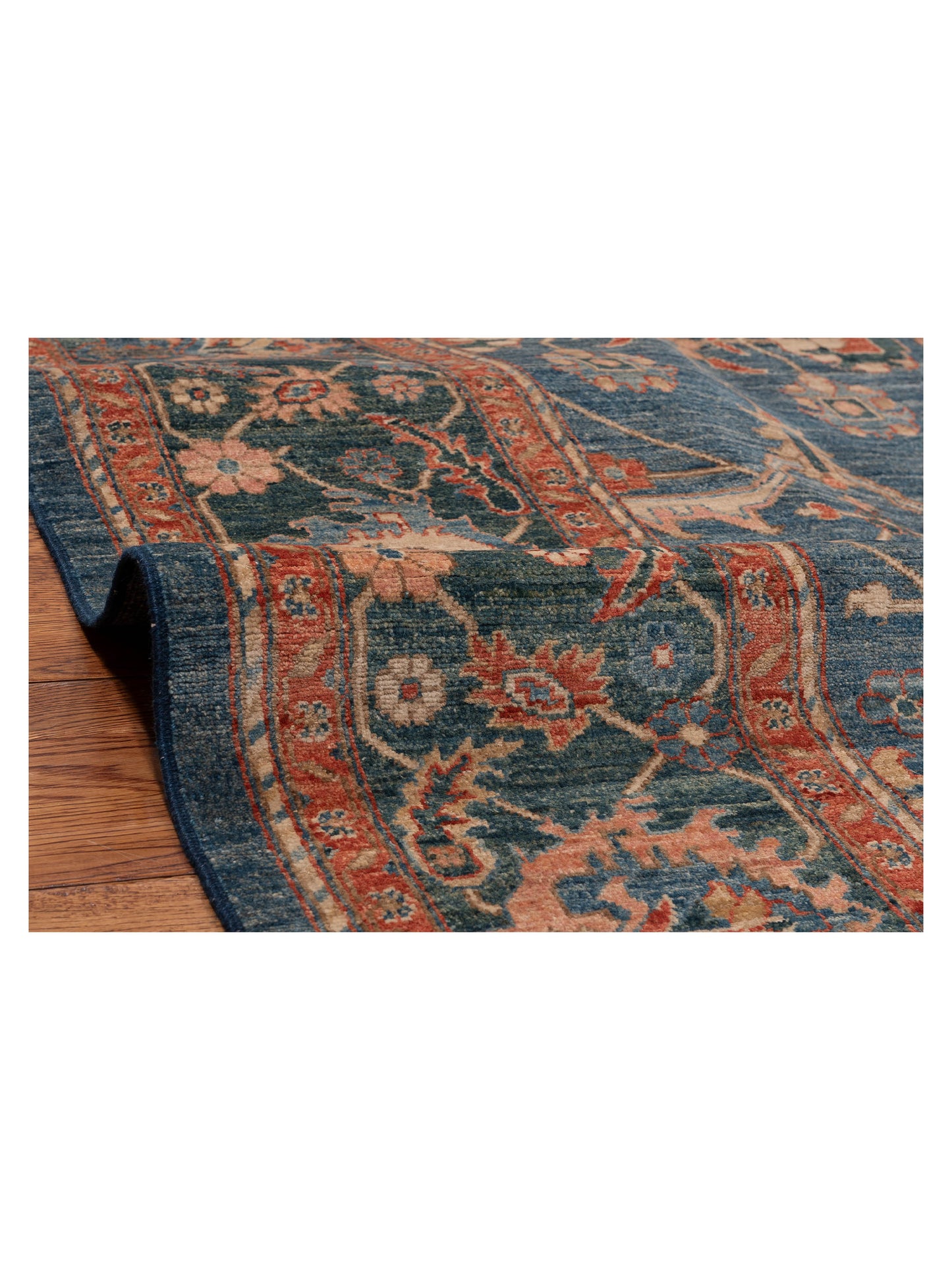 Sultan 153742 Blue Green 8.2x9.8 Hand Knotted Rug