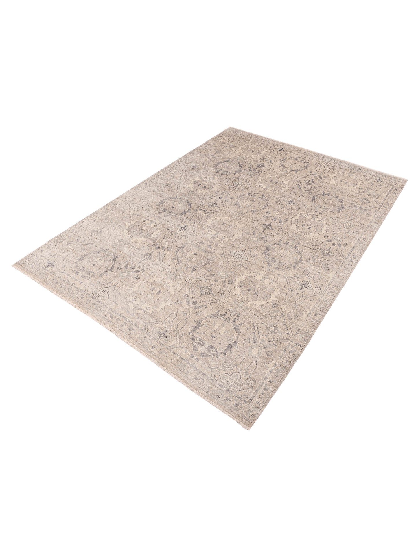 Angora Oushak 153744 Silver Gray 9x12.4 Hand Knotted Rug