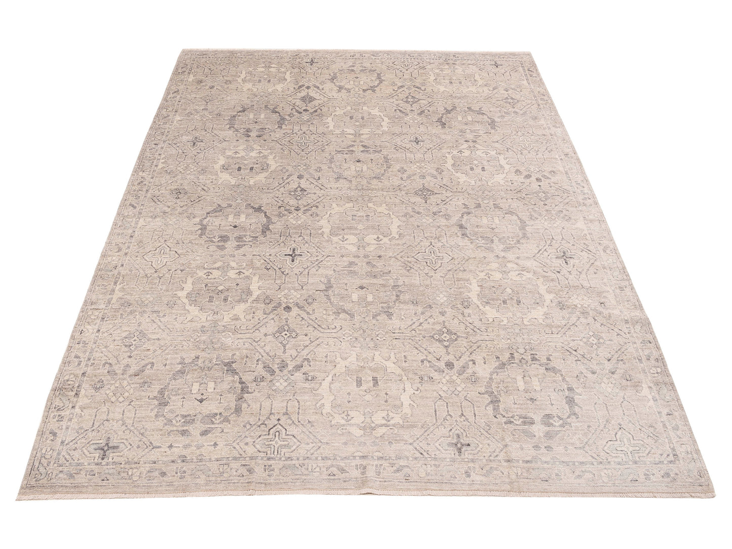 Angora Oushak 153744 Silver Gray 9x12.4 Hand Knotted Rug